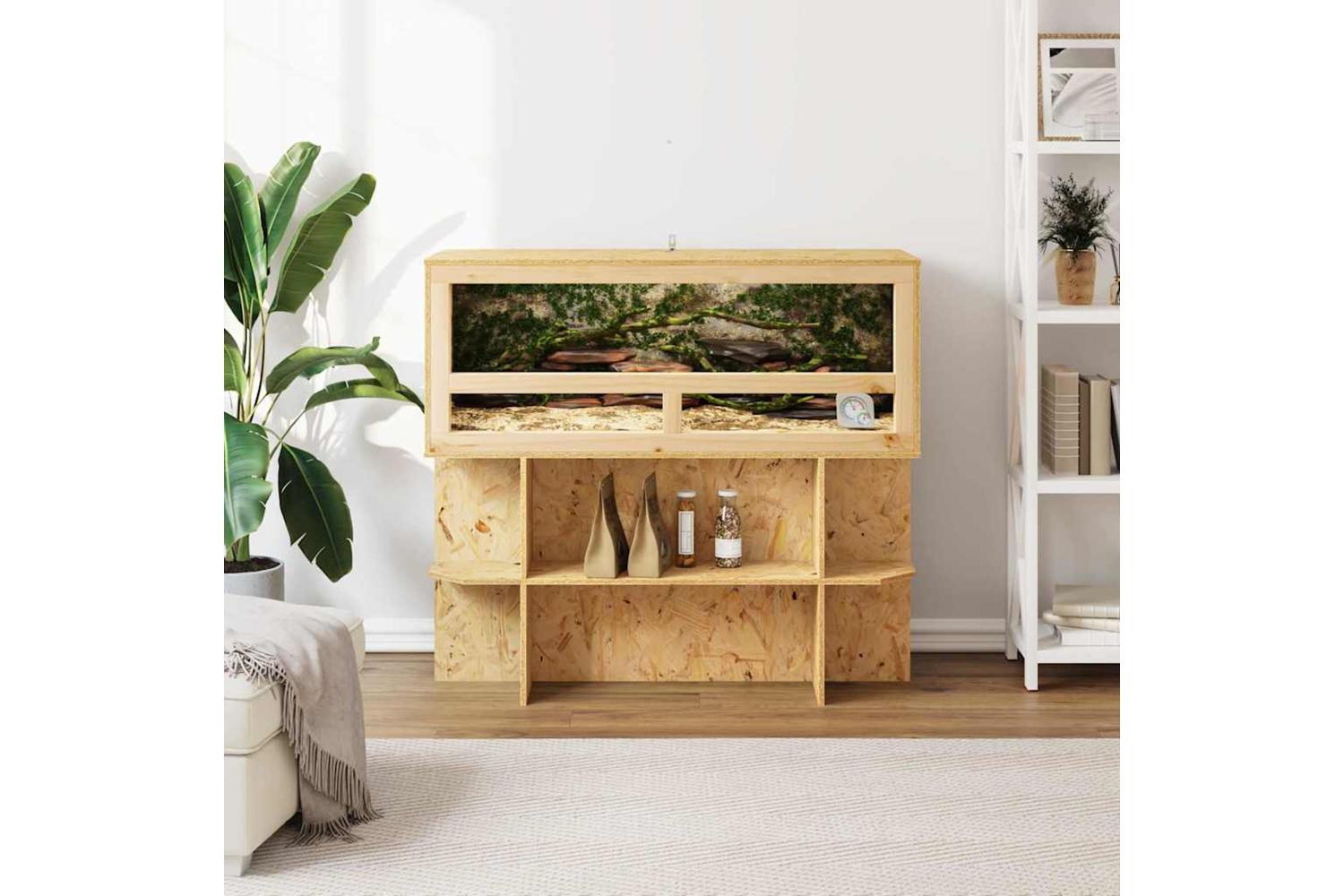Vidaxl Terrarium Base With Shelf Brown 100 X 40 X 50 Cm Osb-4