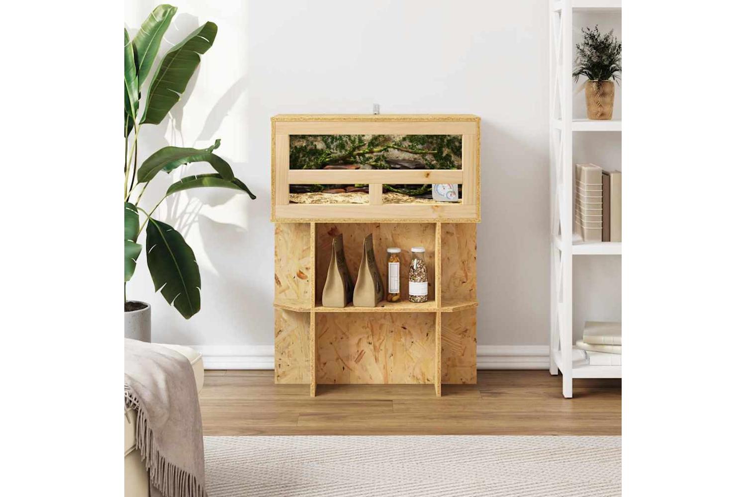 Vidaxl Terrarium Base With Shelf Brown 60 X 30 X 50 Cm Osb-4