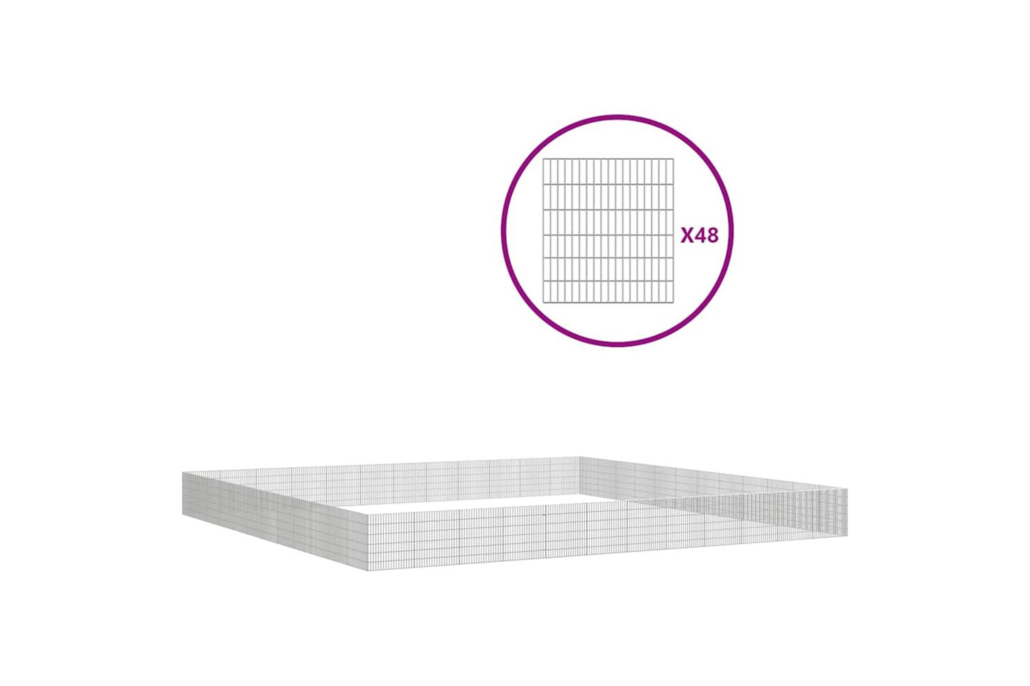 Vidaxl Free Range Animal Enclosure 48-panel 54x60 Cm Galvanised Iron