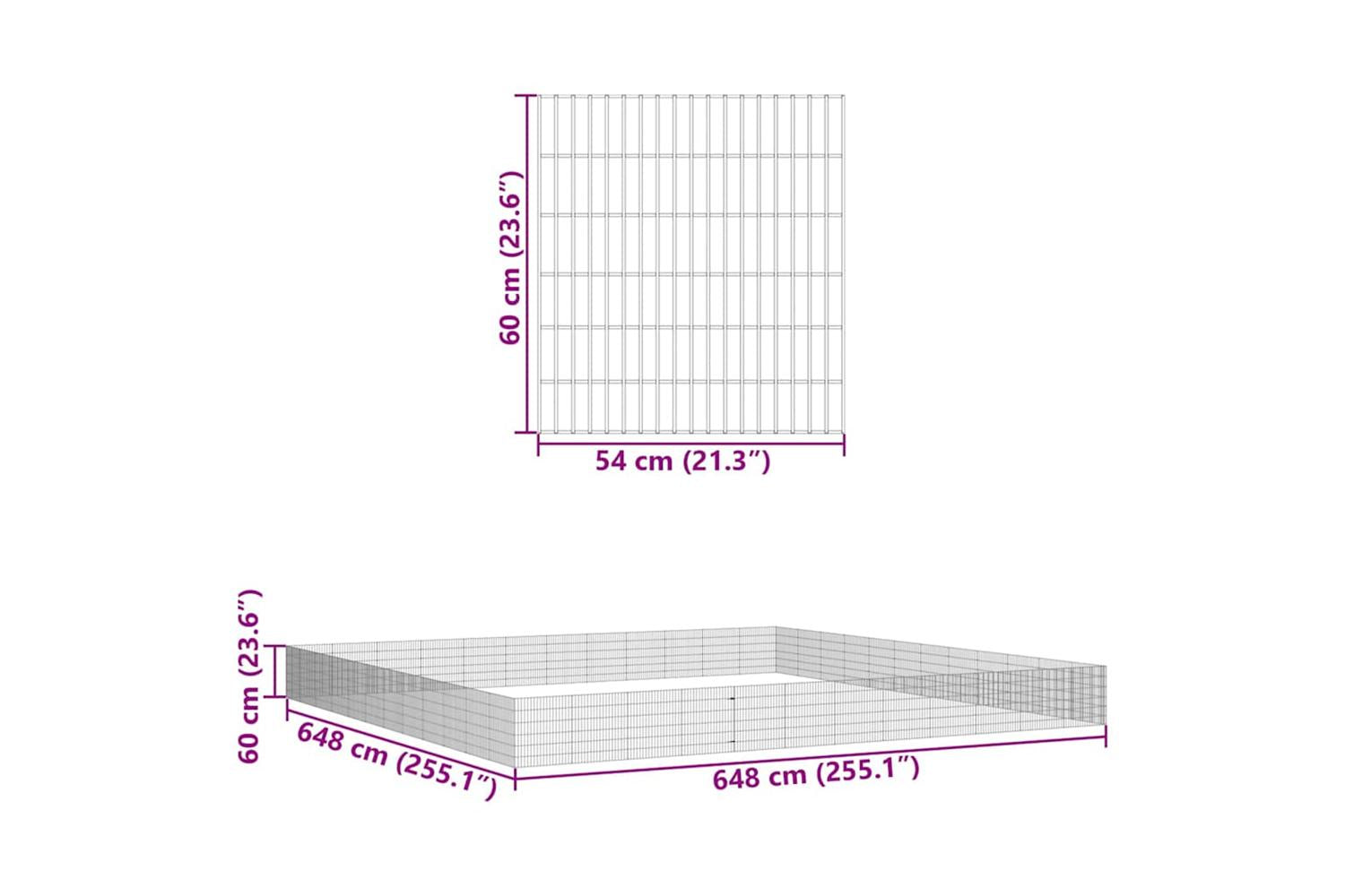 Vidaxl Free Range Animal Enclosure 48-panel 54x60 Cm Galvanised Iron-8