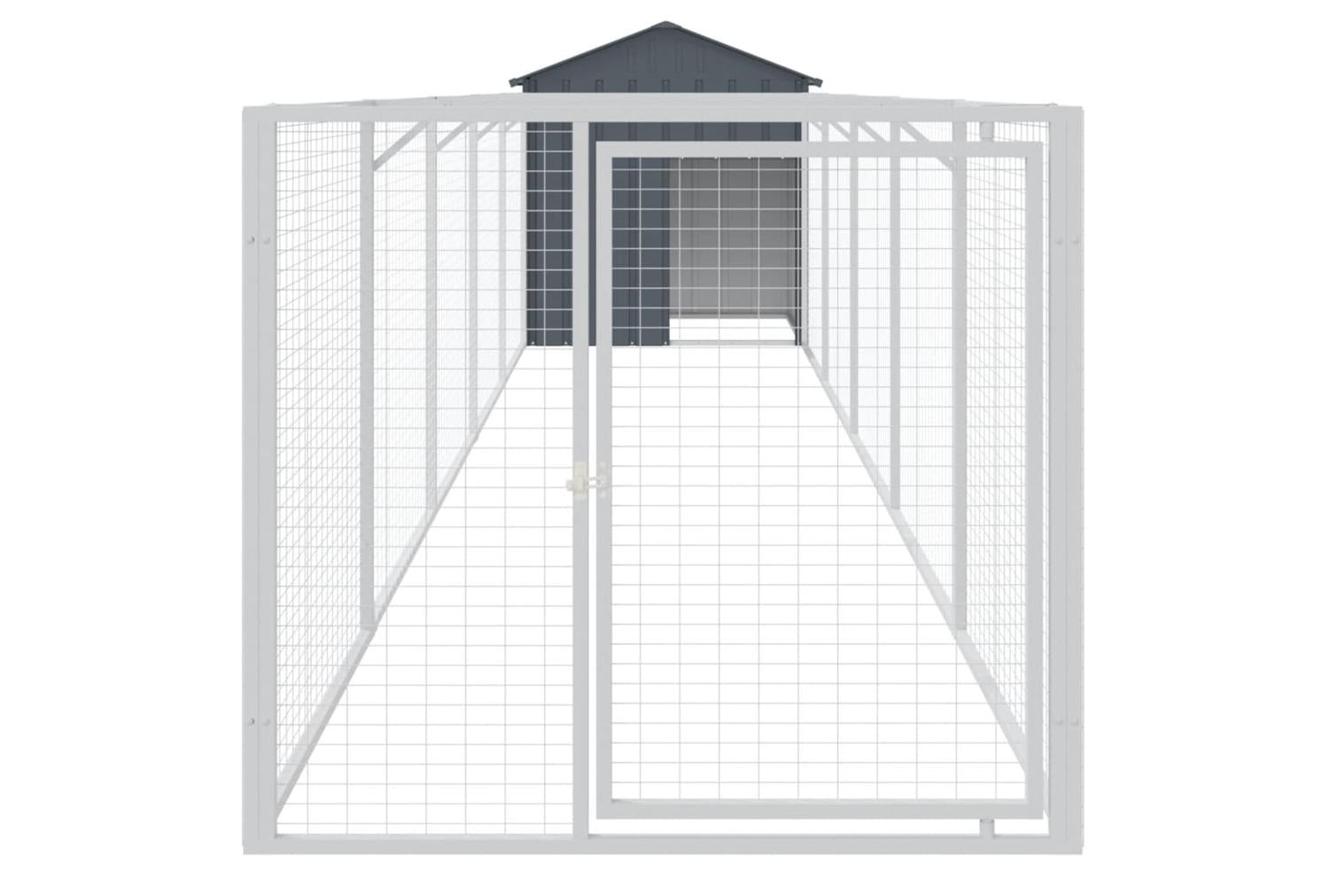 Vidaxl Dog House With Roof Anthracite 117x609x123 Cm Galvanised Steel-3