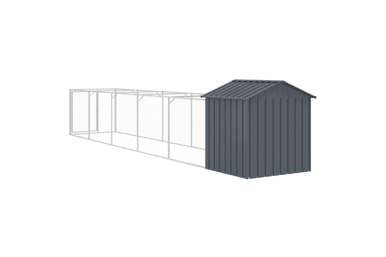 Vidaxl Dog House With Roof Anthracite 117x609x123 Cm Galvanised Steel-5