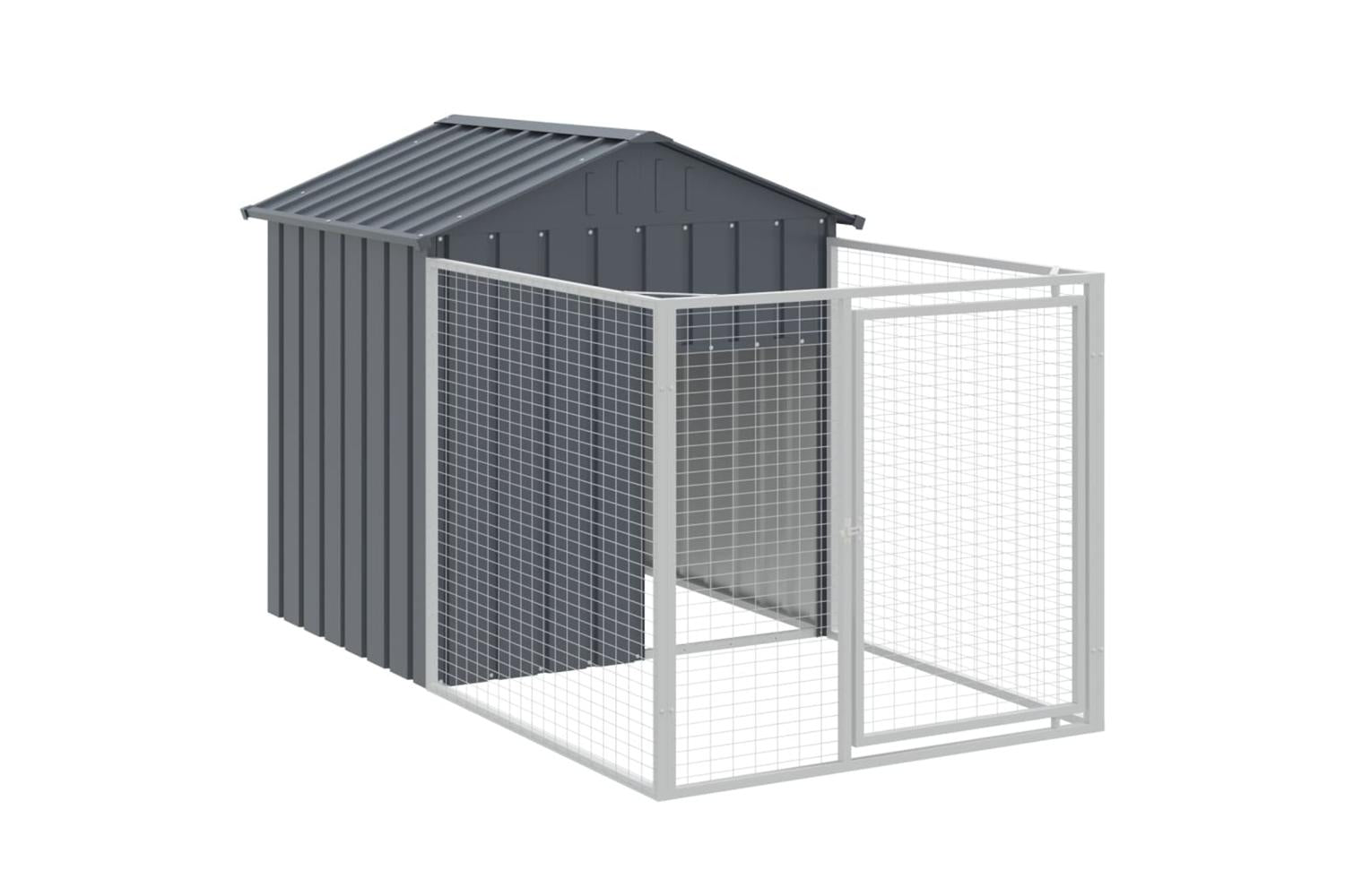 Vidaxl Dog House With Roof Anthracite 117x609x123 Cm Galvanised Steel-6