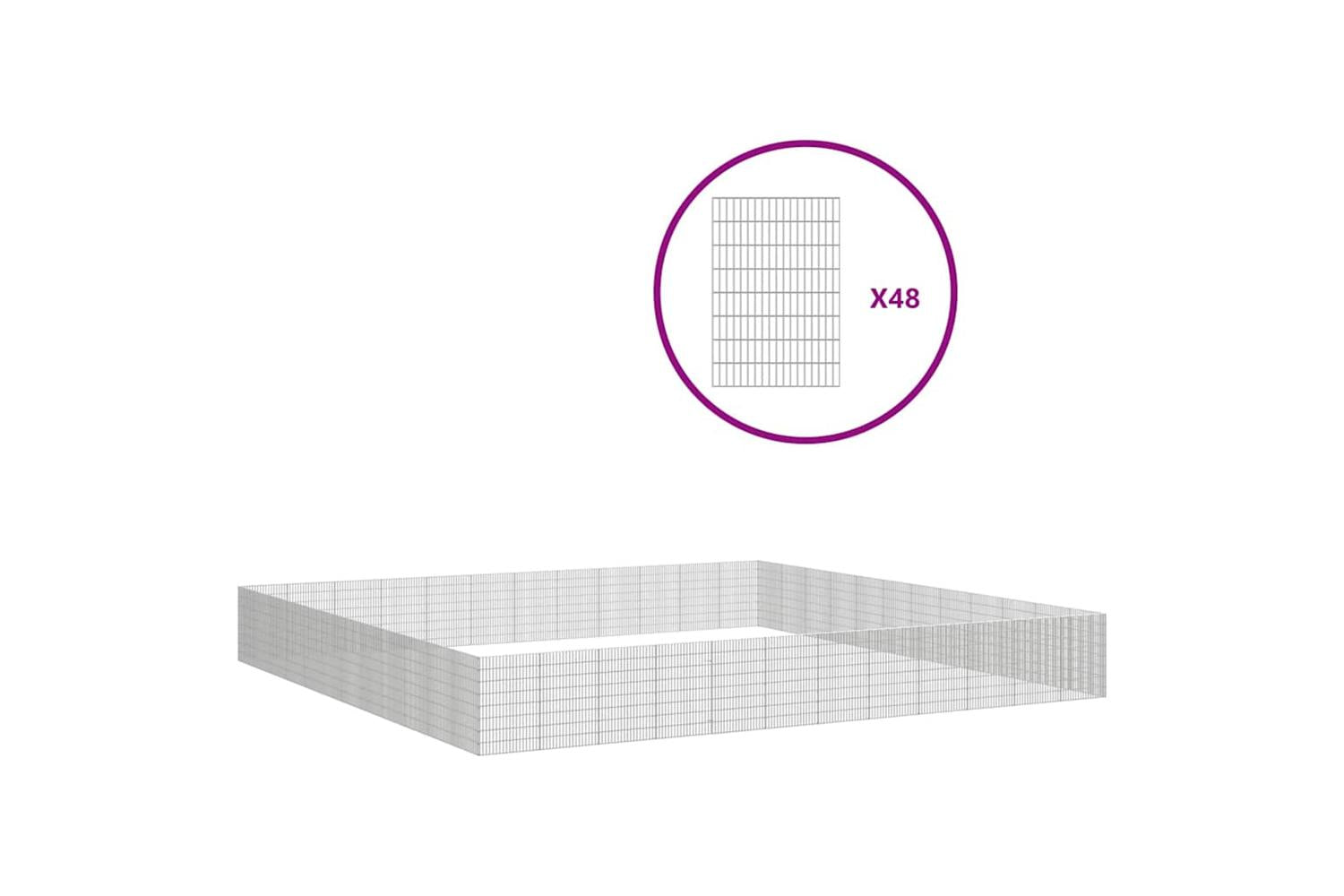 Vidaxl Free Range Animal Enclosure 48-panel 54x80 Cm Galvanised Iron