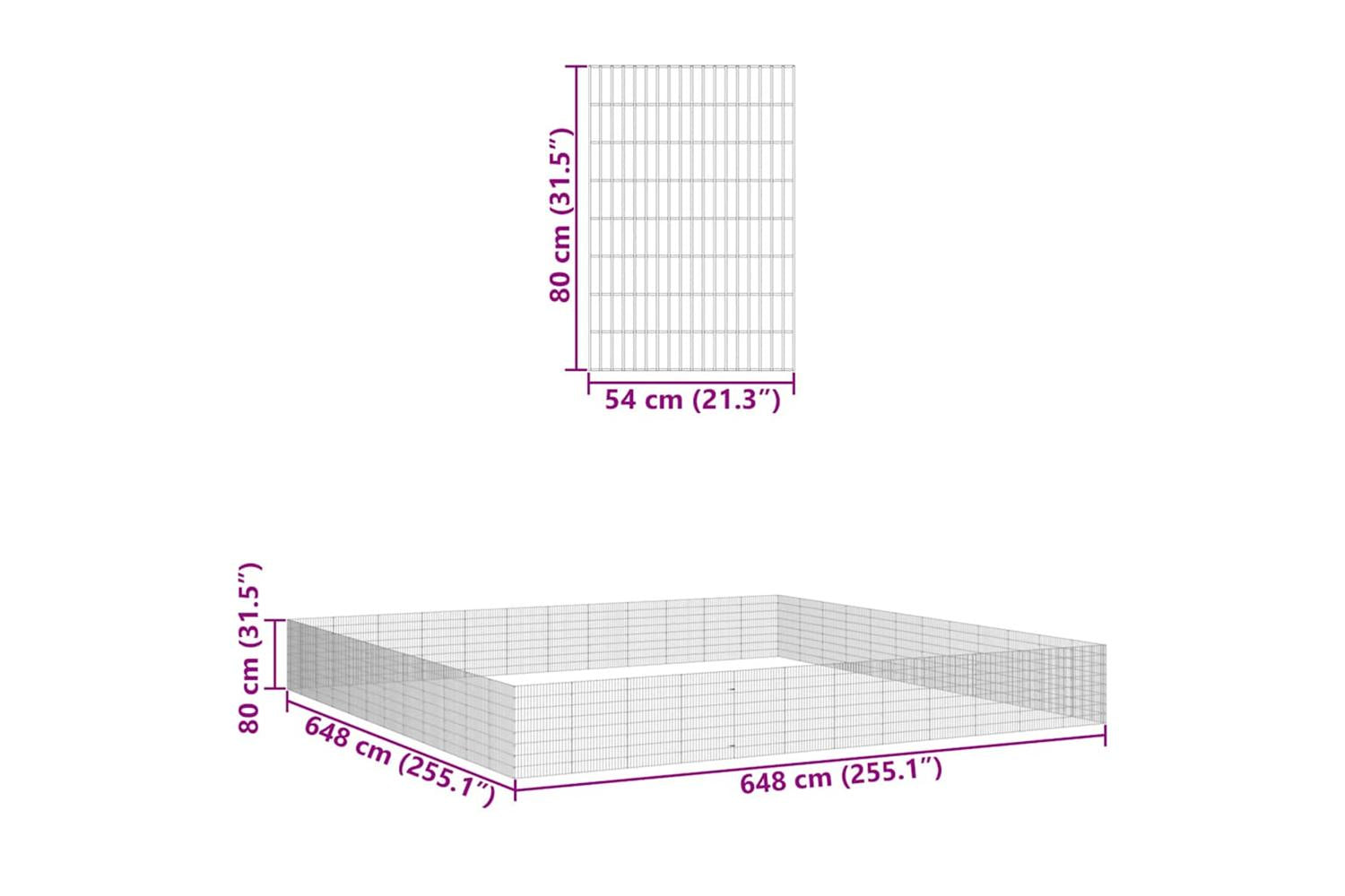 Vidaxl Free Range Animal Enclosure 48-panel 54x80 Cm Galvanised Iron-8
