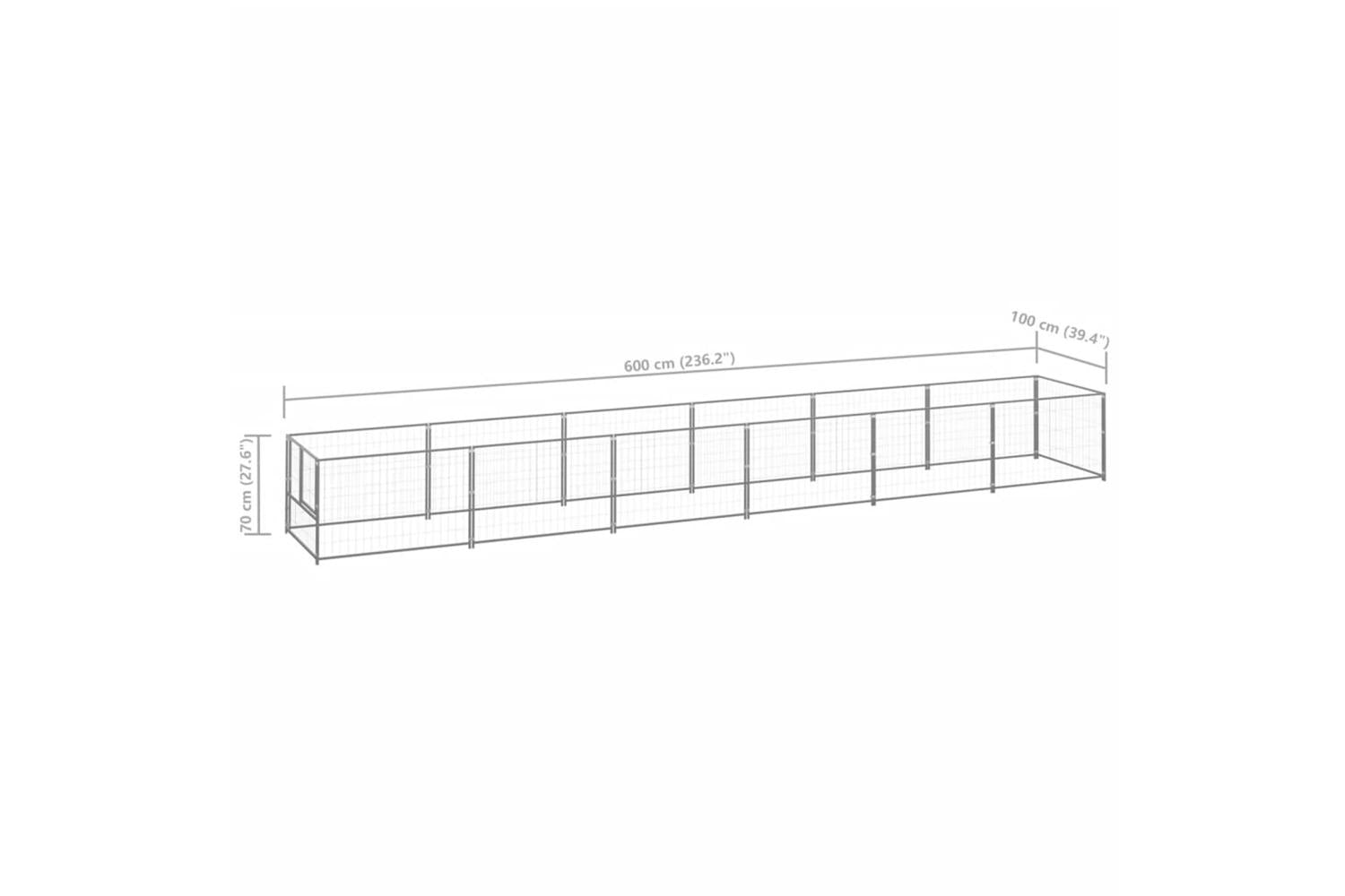 Vidaxl Dog Kennel Silver 6 M Steel-6