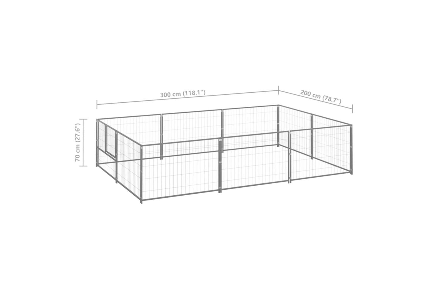 Vidaxl Dog Kennel Silver 6 M Steel-6