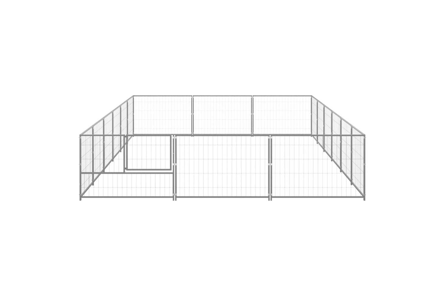 Vidaxl Dog Kennel Silver 18 M Steel-3
