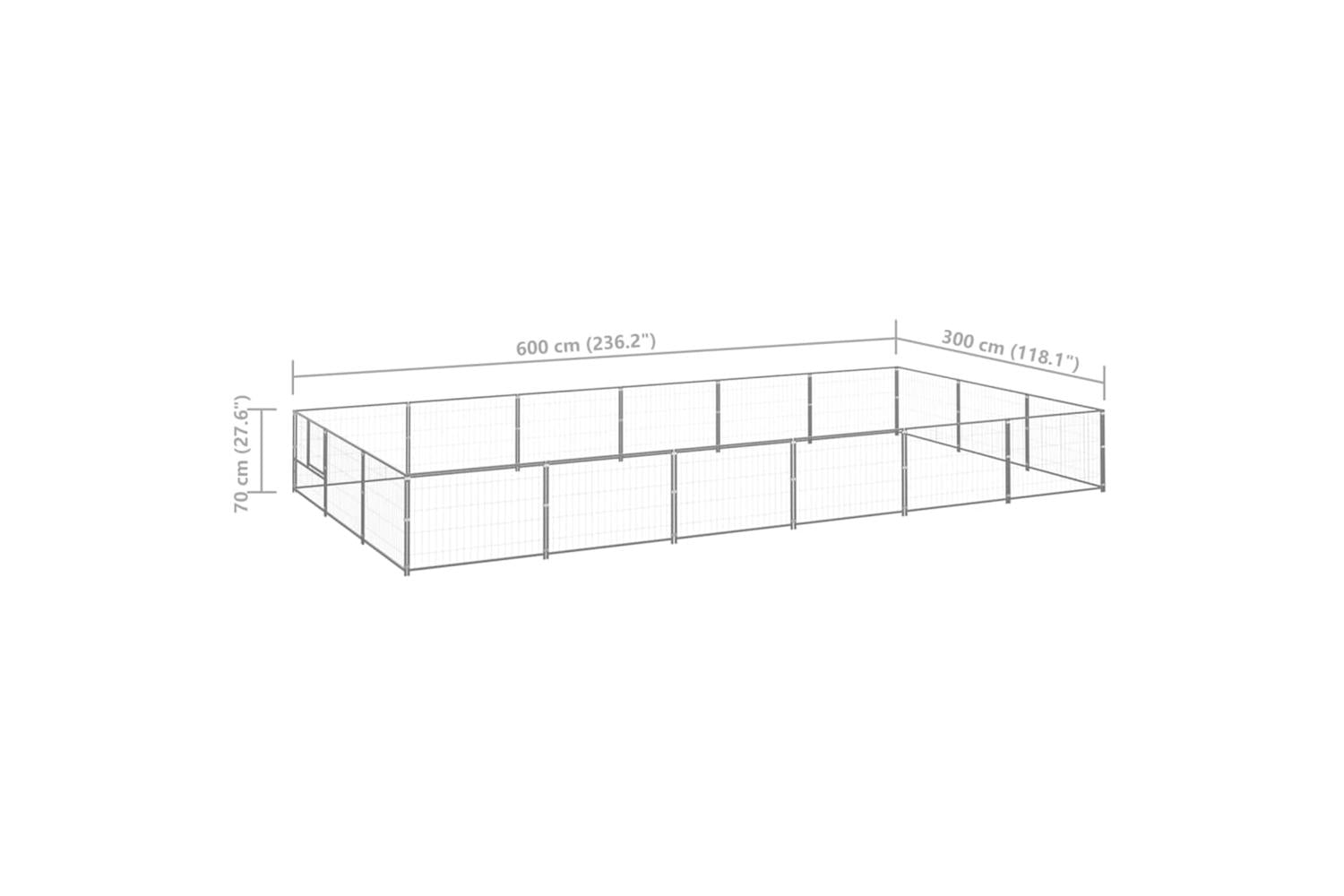 Vidaxl Dog Kennel Silver 18 M Steel-6