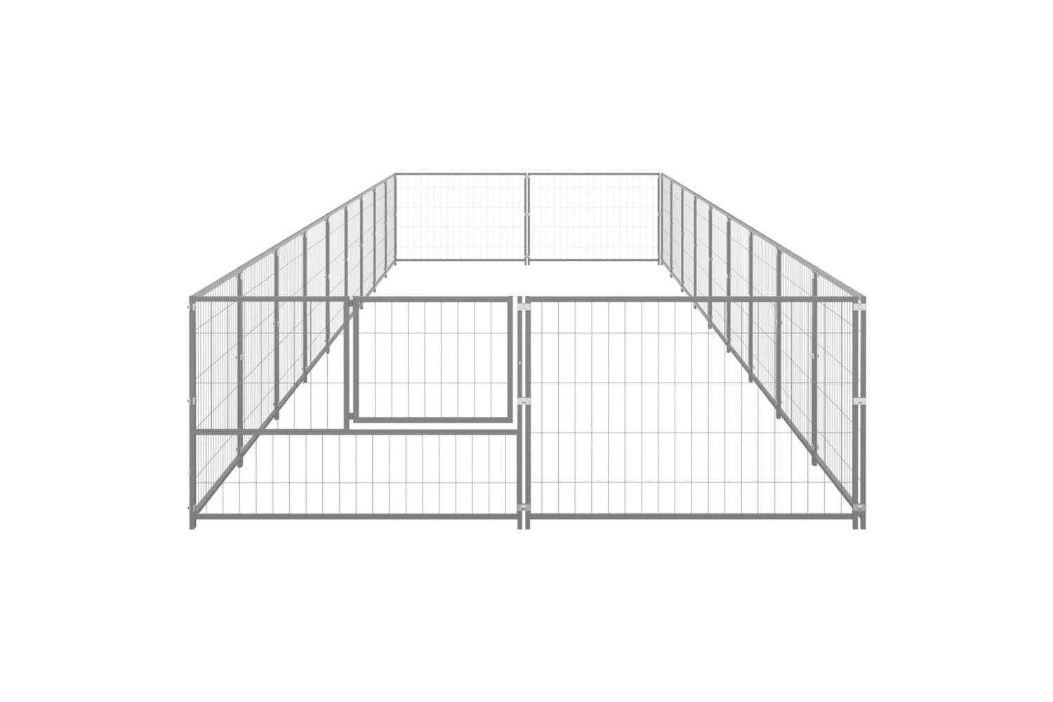 Vidaxl Dog Kennel Silver 18 M Steel-3