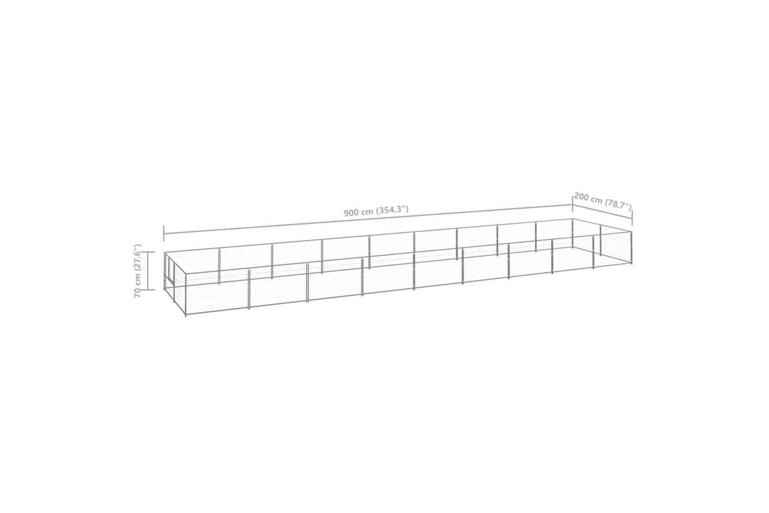 Vidaxl Dog Kennel Silver 18 M Steel-6