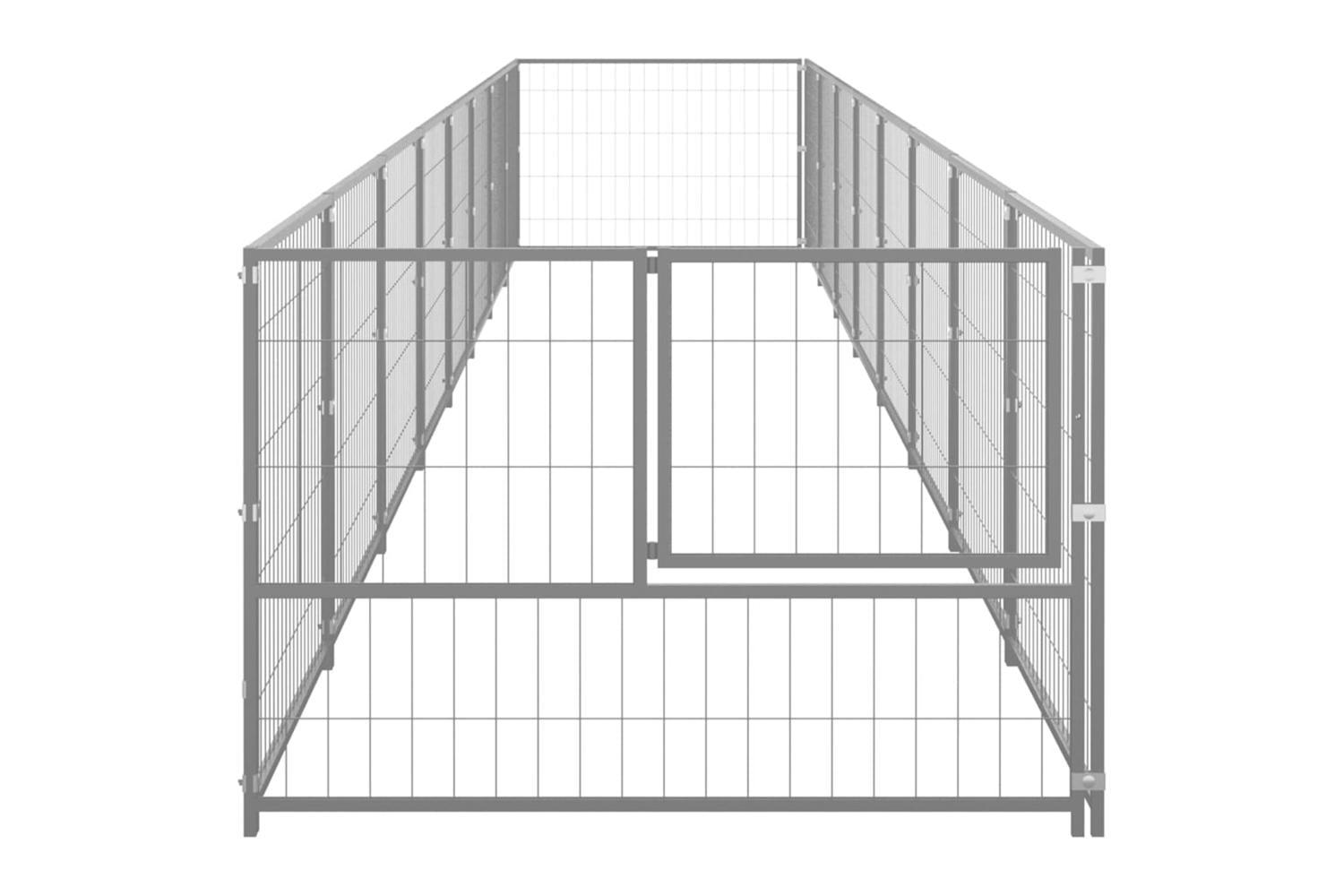 Vidaxl Dog Kennel Silver 8 M Steel-3