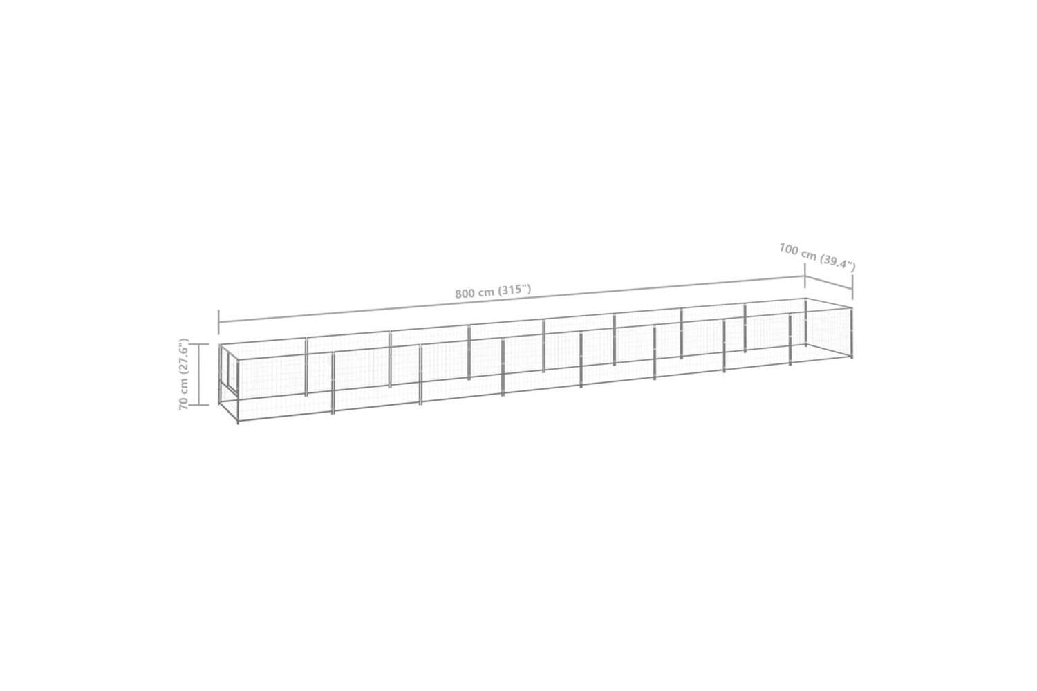 Vidaxl Dog Kennel Silver 8 M Steel-6
