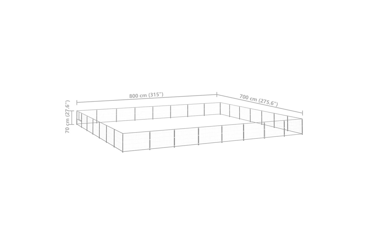 Vidaxl Dog Kennel Silver 56 M Steel-6