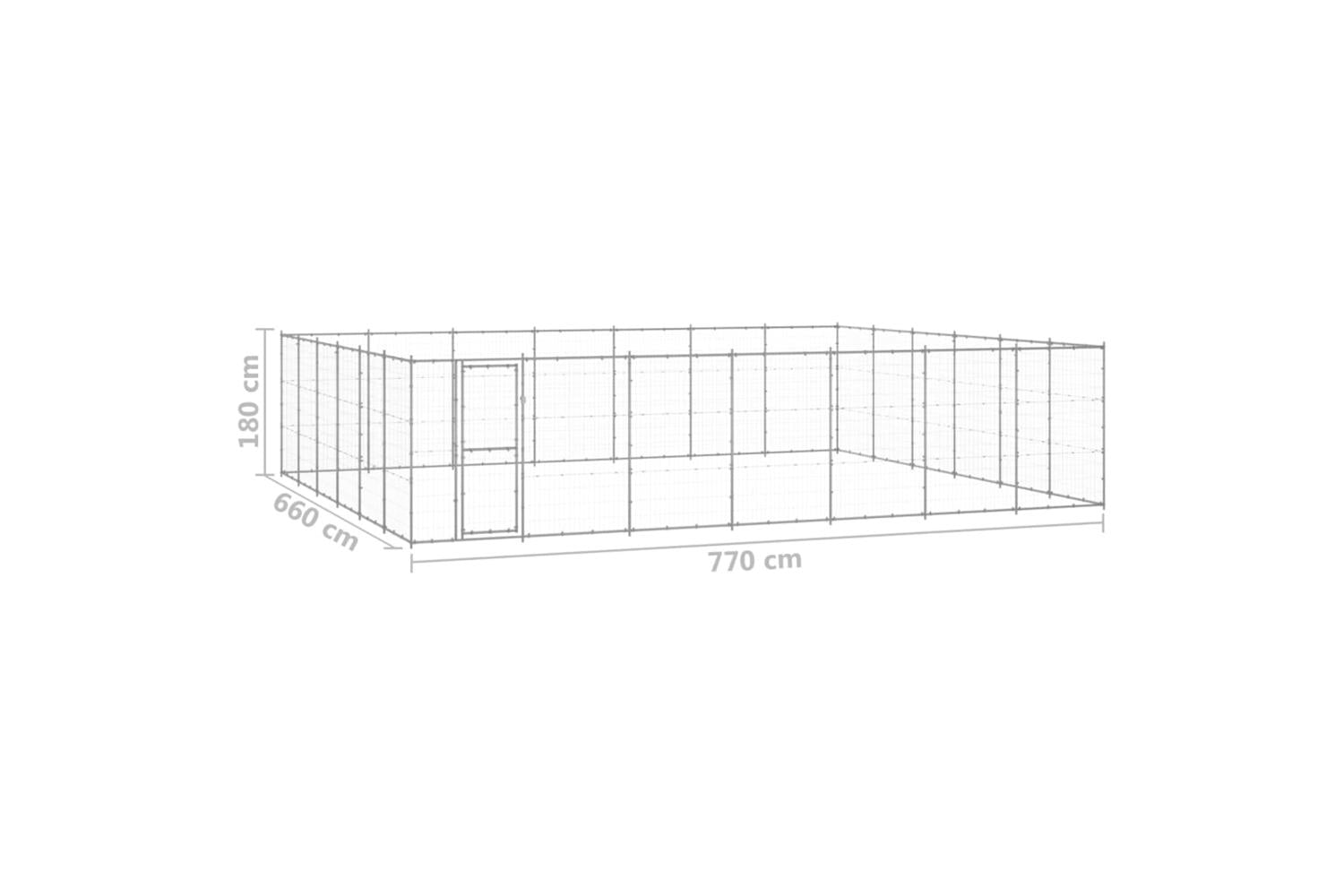 Vidaxl Outdoor Dog Kennel Galvanised Steel 5082 M-6