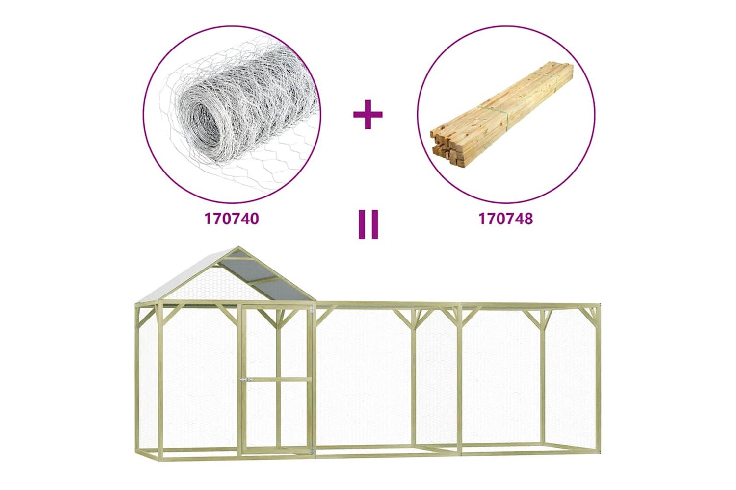 Vidaxl Chicken Cage 45x15x2 M Impregnated Wood Pine-5