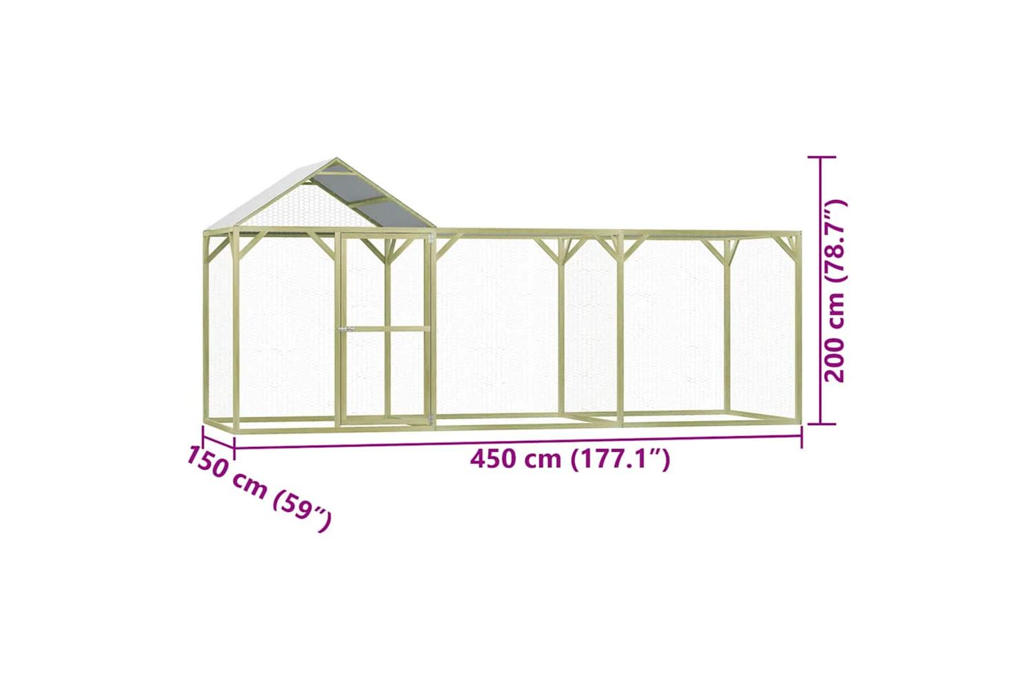 Vidaxl Chicken Cage 45x15x2 M Impregnated Wood Pine-10