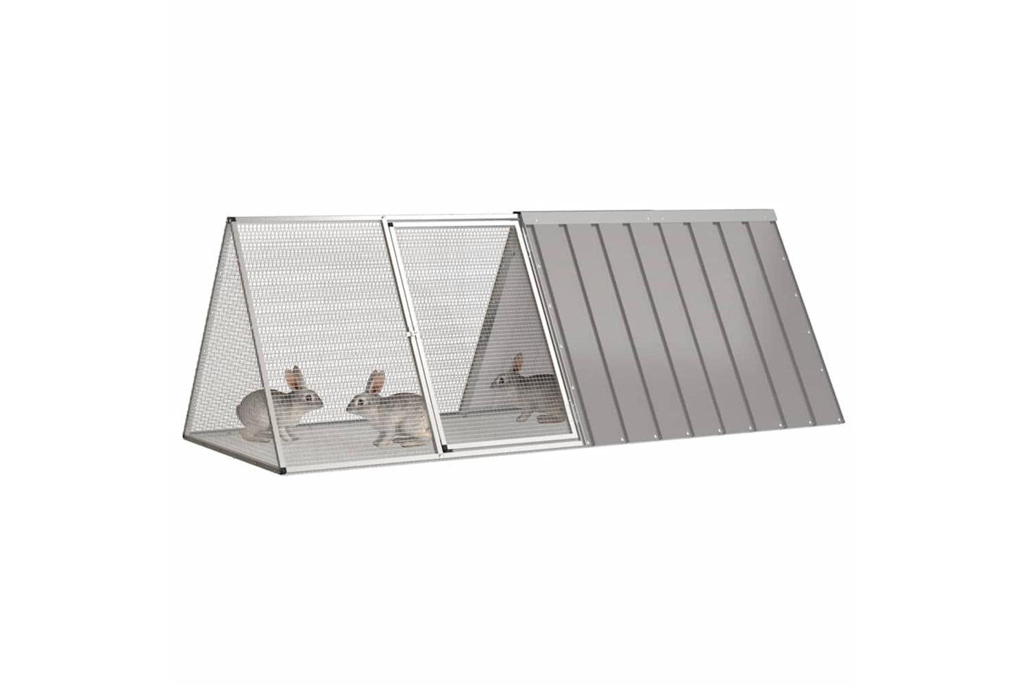 Vidaxl Rabbit Cage Grey 2015x805x71 Cm Galvanised Steel-2