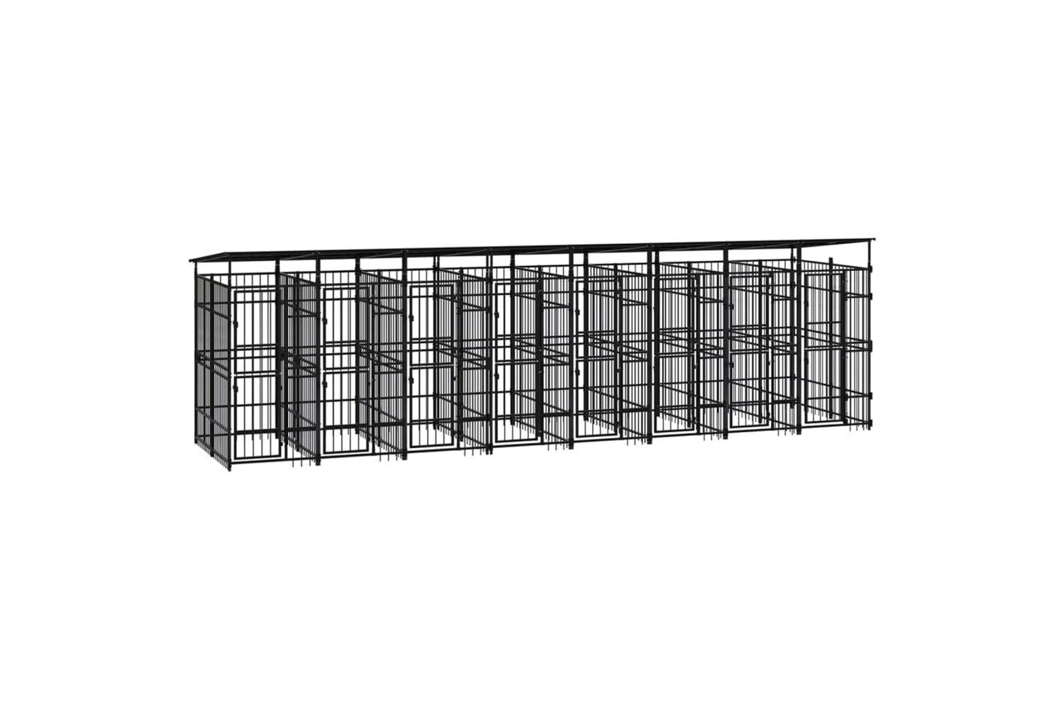 Vidaxl Outdoor Dog Kennel With Roof Steel 1475 M