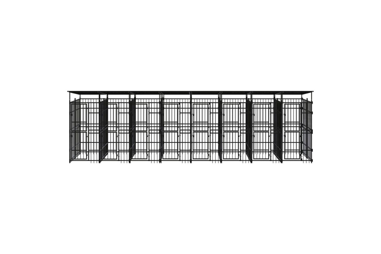 Vidaxl Outdoor Dog Kennel With Roof Steel 1475 M-2