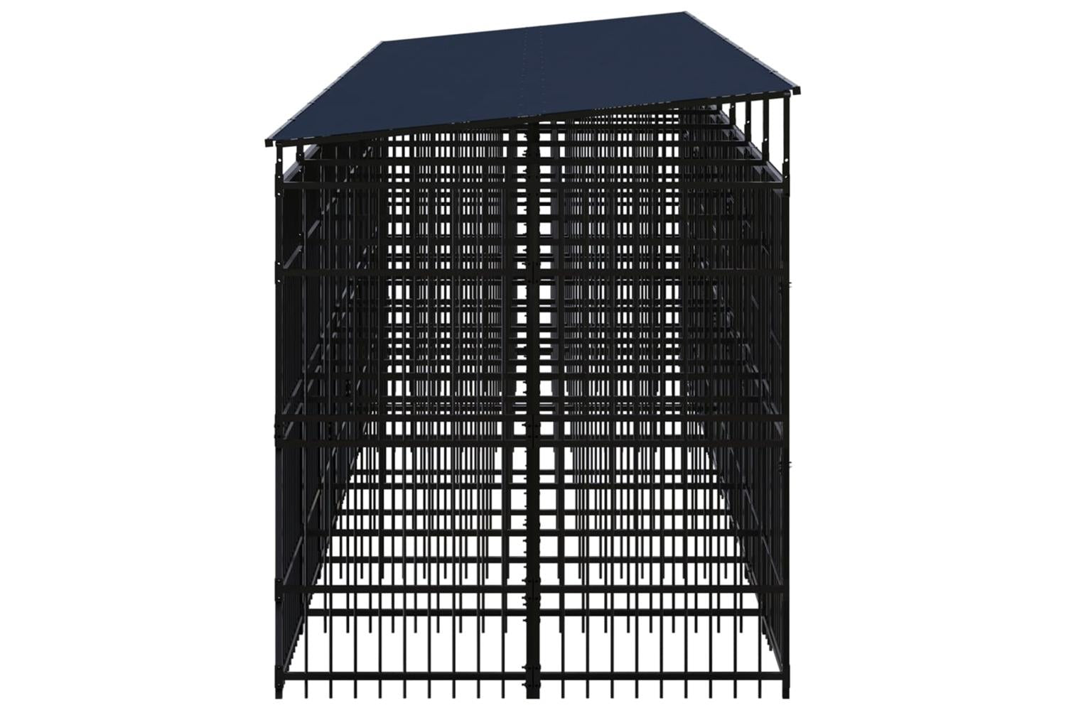 Vidaxl Outdoor Dog Kennel With Roof Steel 1475 M-3