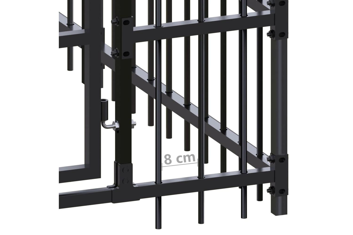 Vidaxl Outdoor Dog Kennel With Roof Steel 1475 M-7