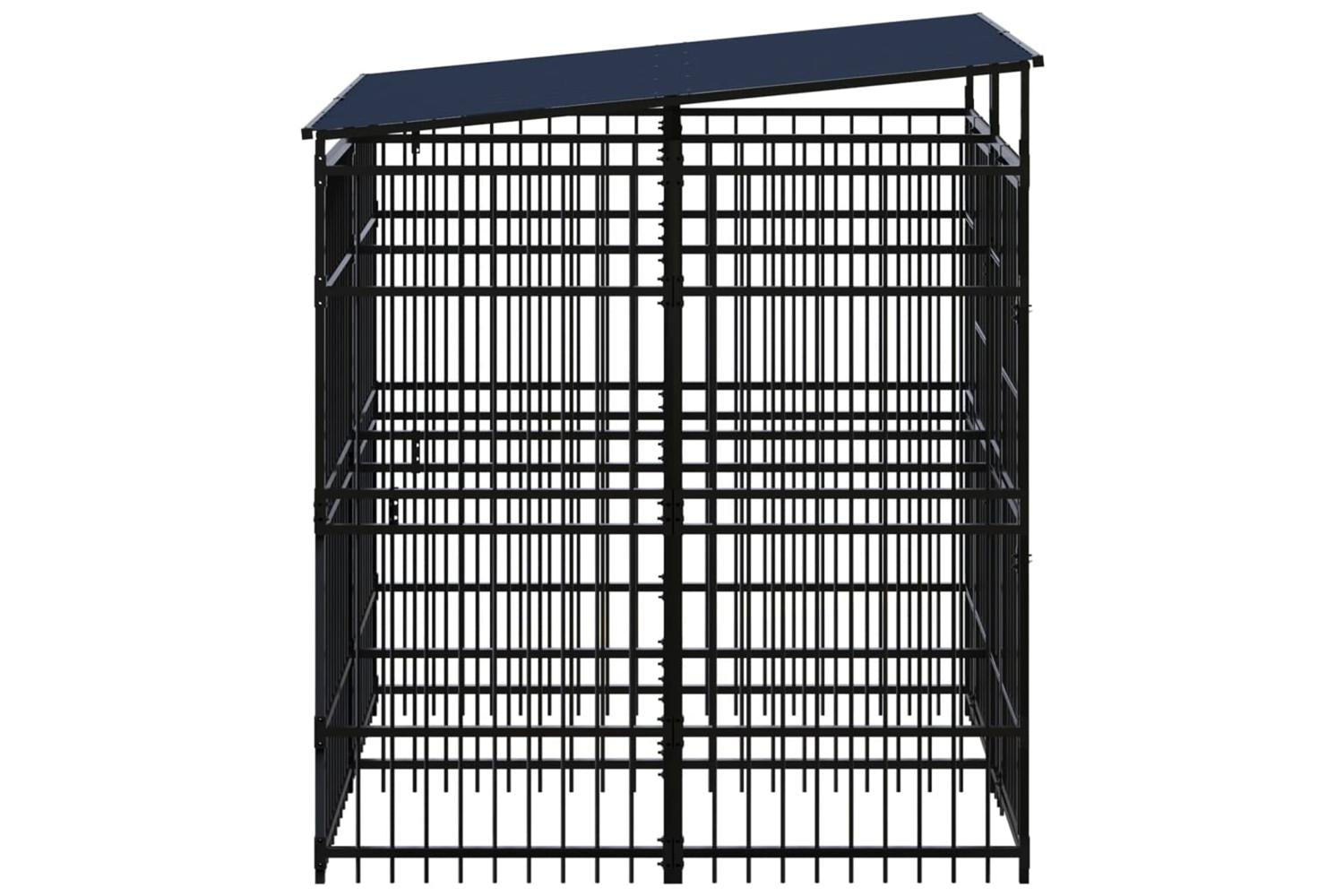 Vidaxl Outdoor Dog Kennel With Roof Steel 369 M-3