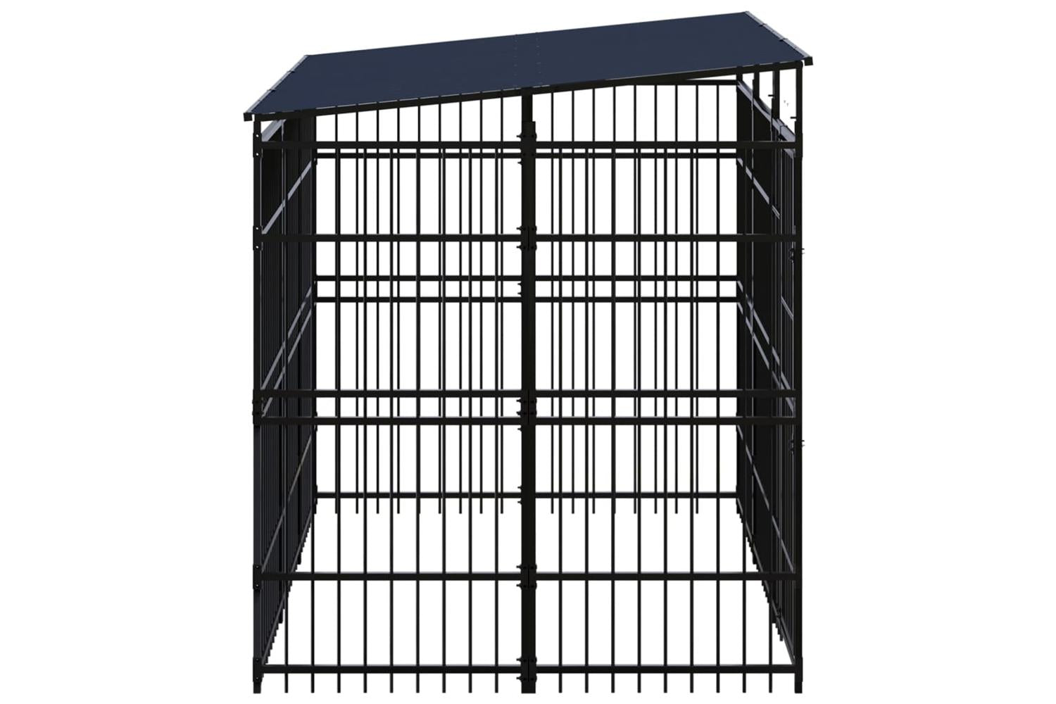 Vidaxl Outdoor Dog Kennel With Roof Steel 553 M-3