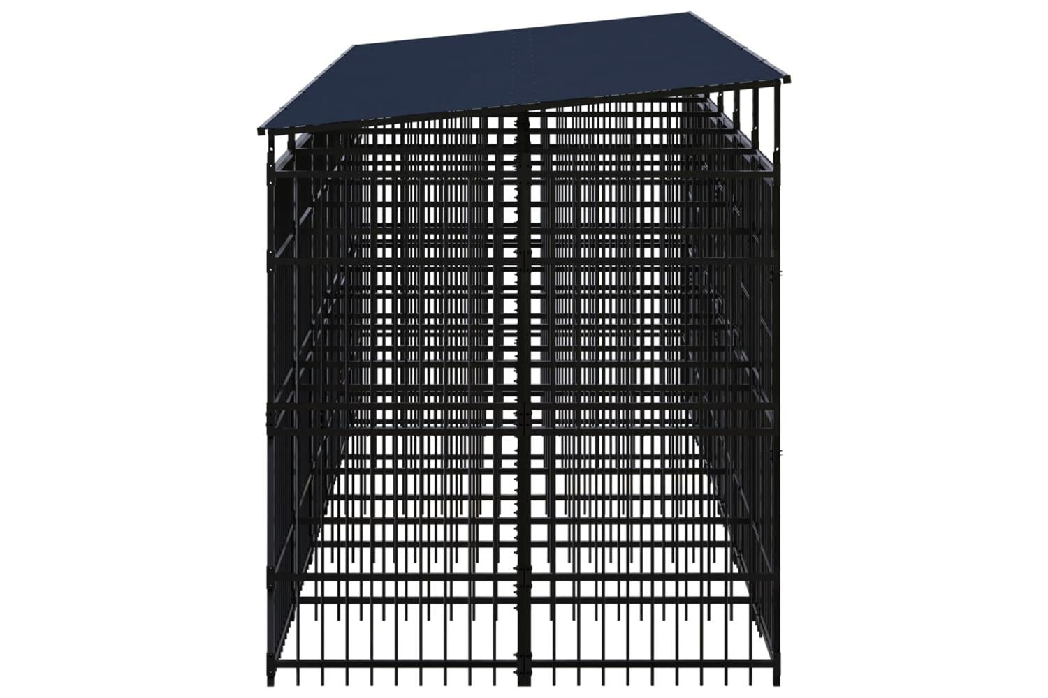 Vidaxl Outdoor Dog Kennel With Roof Steel 1106 M-3