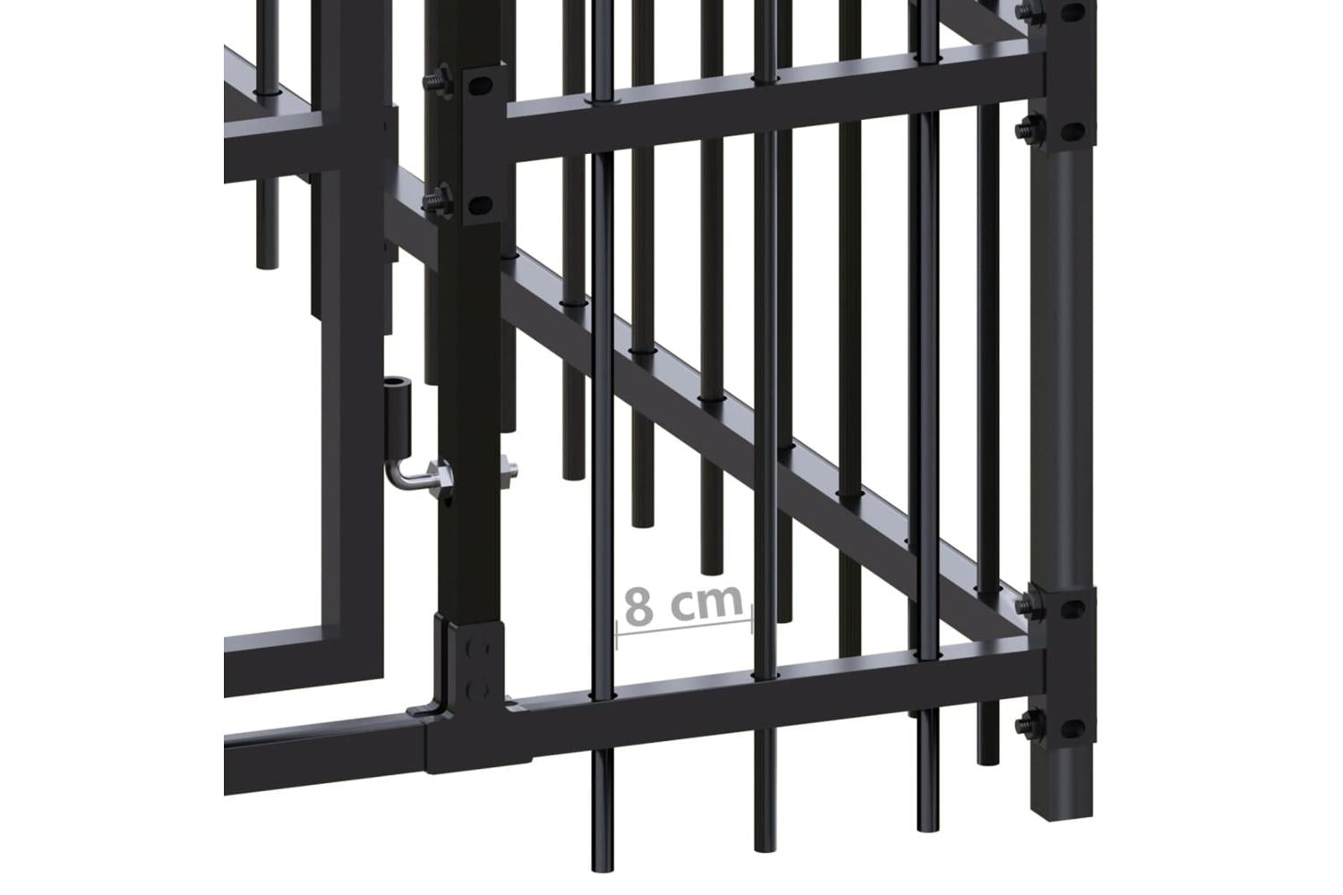 Vidaxl Outdoor Dog Kennel With Roof Steel 1106 M-7
