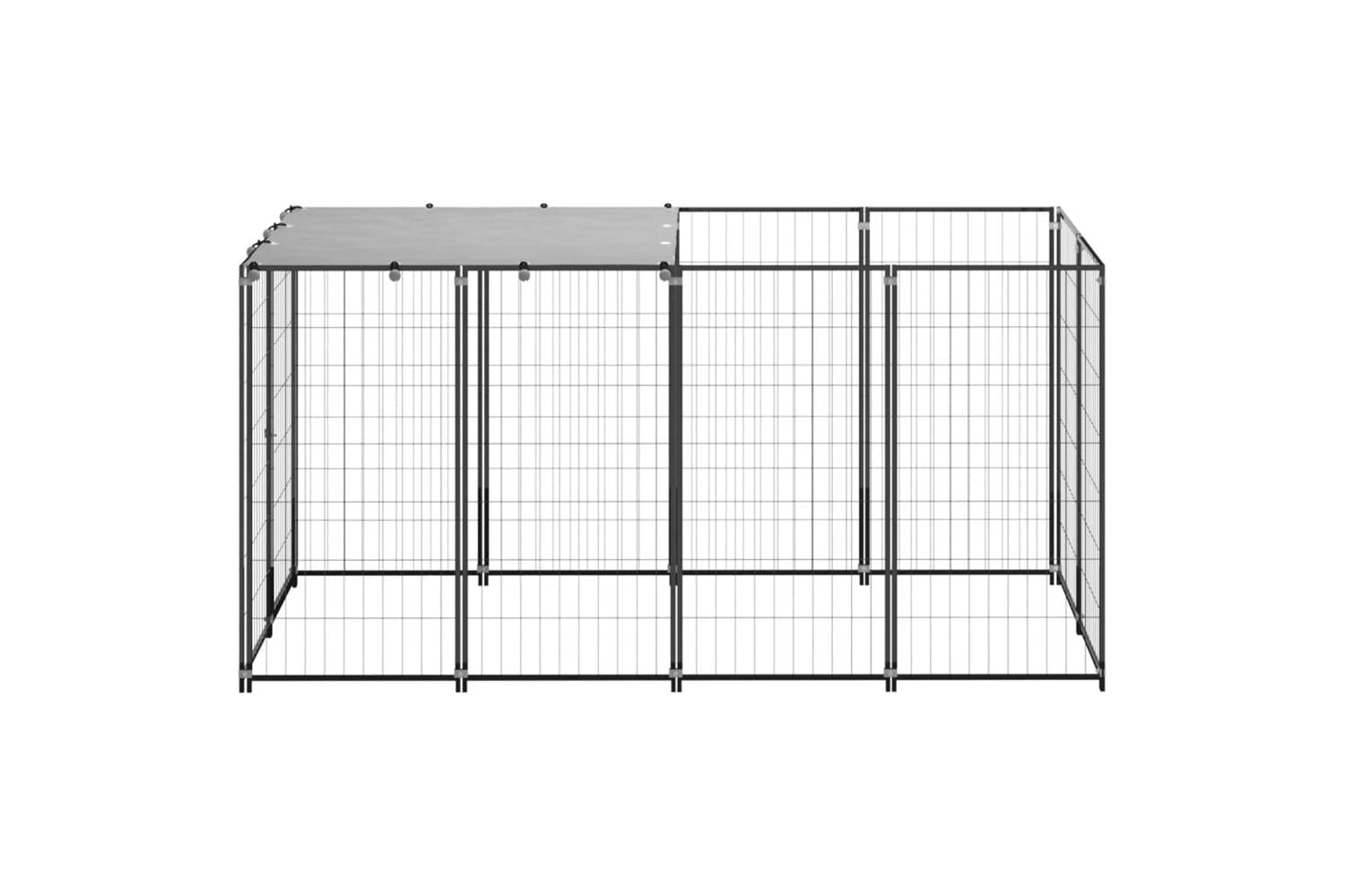 Vidaxl Dog Kennel Black 242 M Steel-2