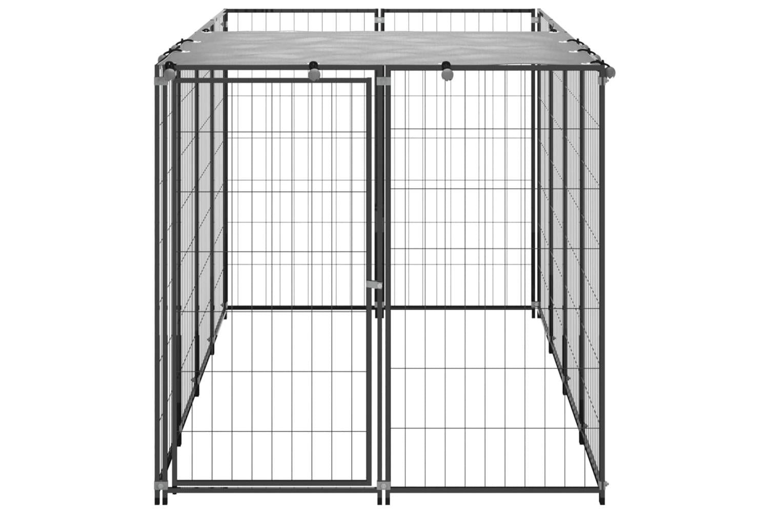 Vidaxl Dog Kennel Black 242 M Steel-3