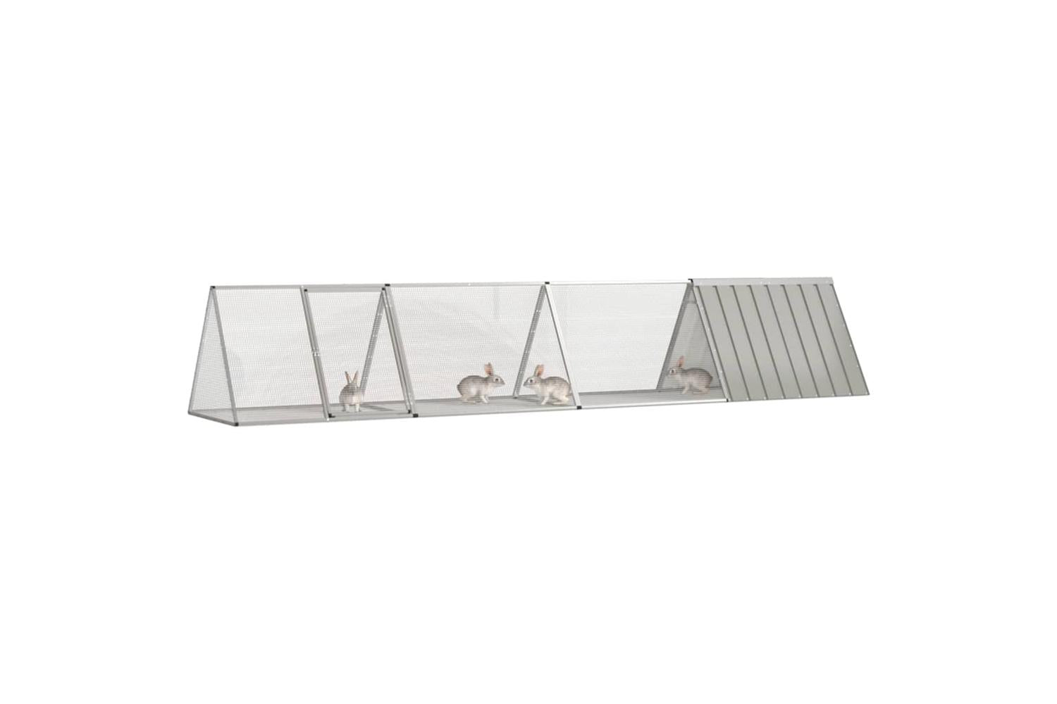 Vidaxl Rabbit Cage Grey 4035x805x71 Cm Galvanised Steel-2
