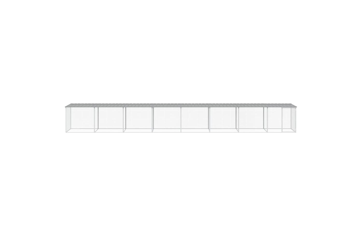 Vidaxl Chicken Cage With Roof Light Grey 803x98x90 Cm Galvanised Steel-3