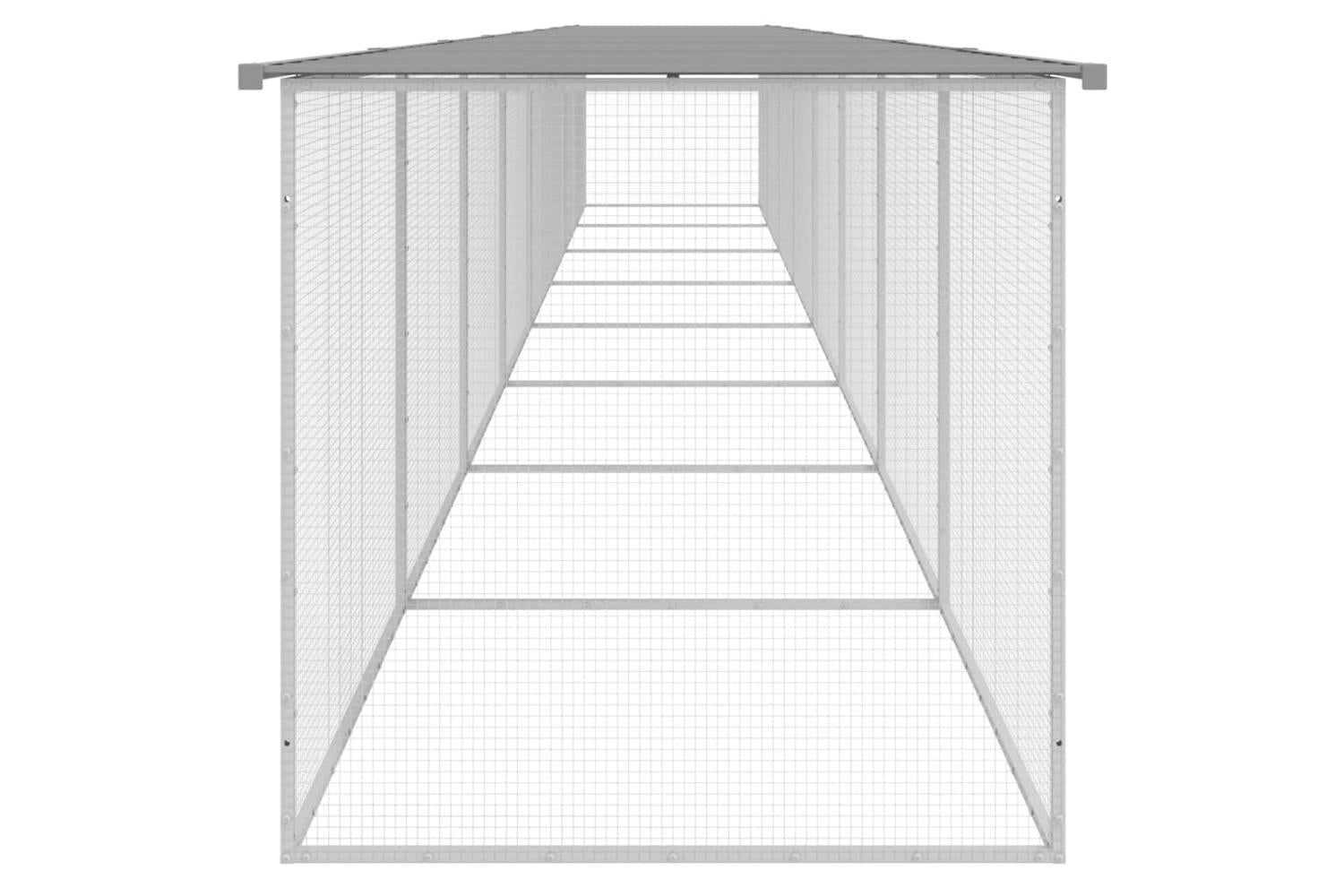 Vidaxl Chicken Cage With Roof Light Grey 803x98x90 Cm Galvanised Steel-4