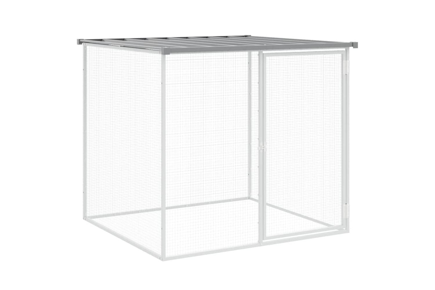 Vidaxl Chicken Cage With Roof Light Grey 803x98x90 Cm Galvanised Steel-6