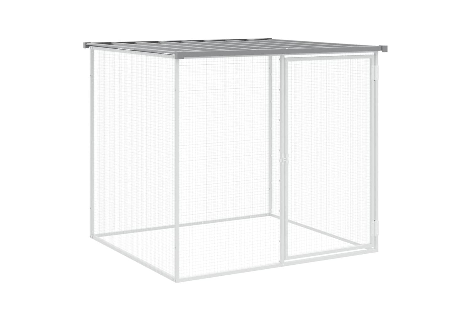 Vidaxl Chicken Cage With Roof Light Grey 403x98x90 Cm Galvanised Steel-6