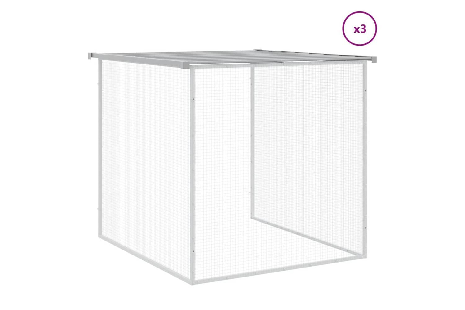 Vidaxl Chicken Cage With Roof Light Grey 403x98x90 Cm Galvanised Steel-7