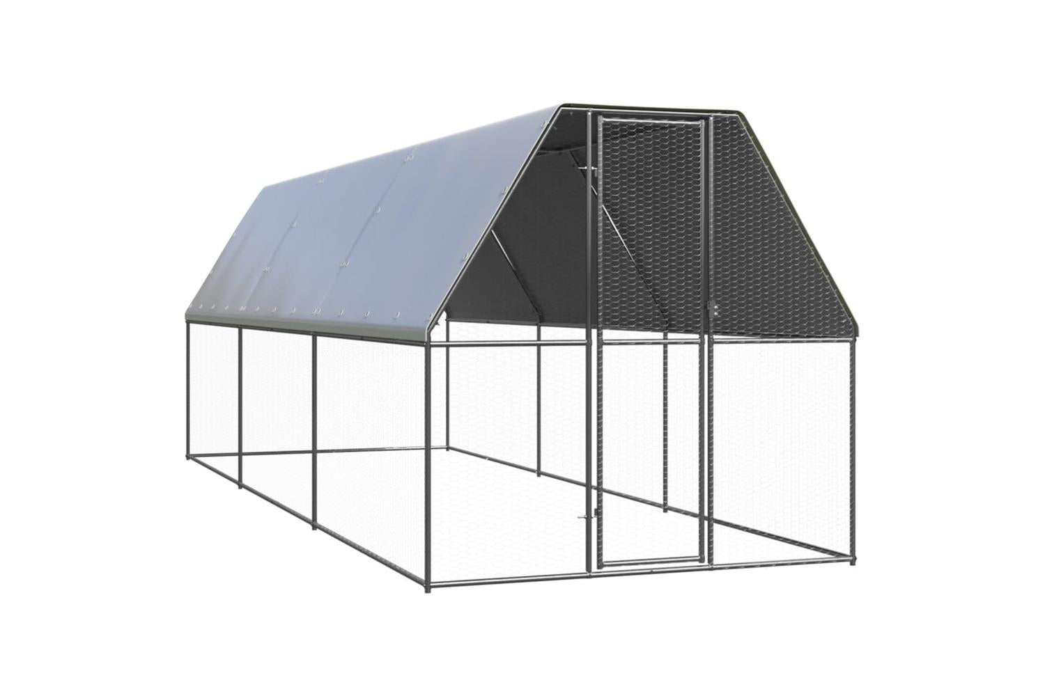 Vidaxl Outdoor Chicken Cage 2x6x2 M Galvanised Steel