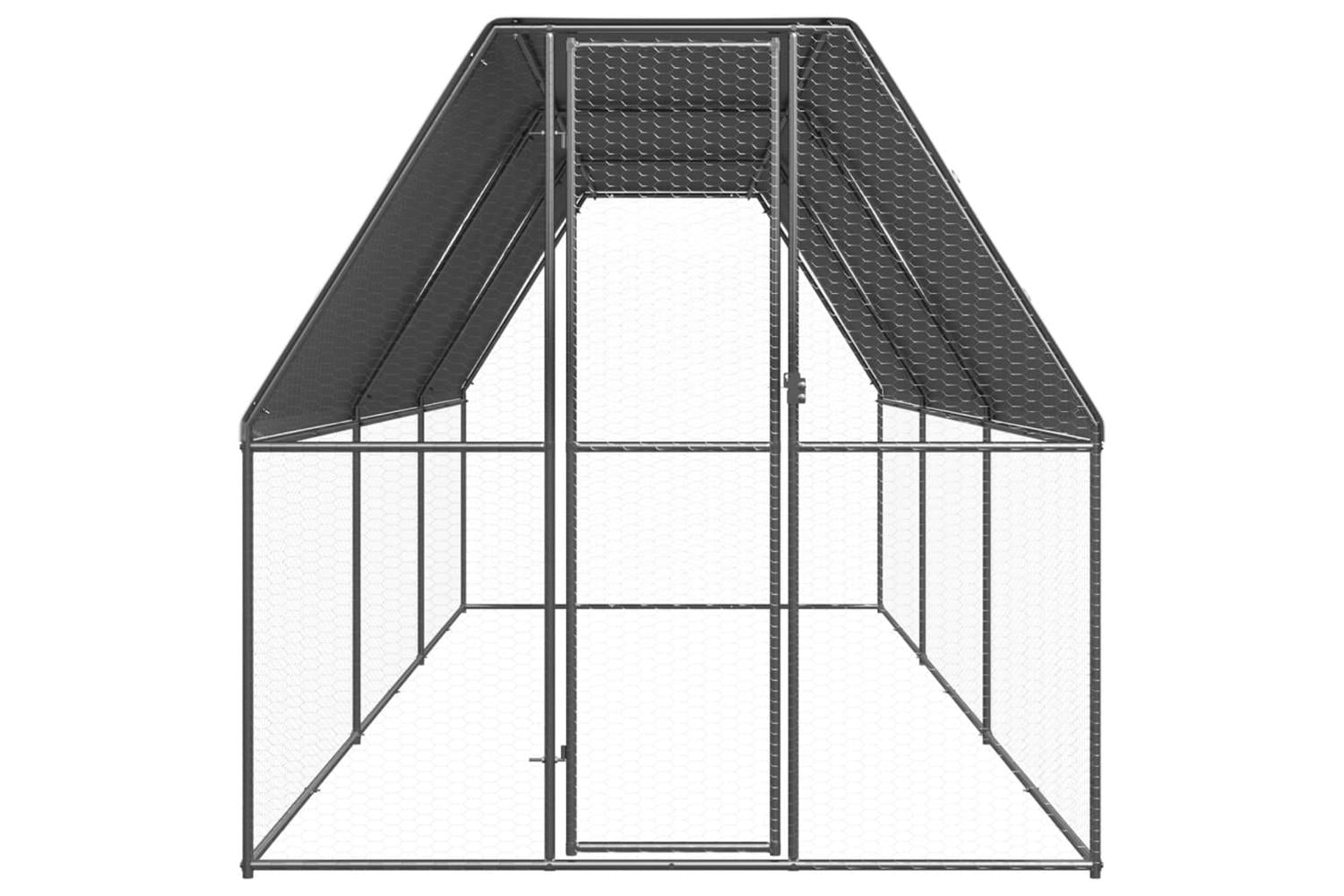 Vidaxl Outdoor Chicken Cage 2x6x2 M Galvanised Steel-2