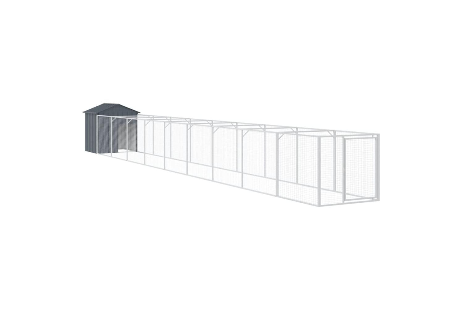 Vidaxl Dog House With Roof Anthracite 117x1017x123 Cm Galvanised Steel