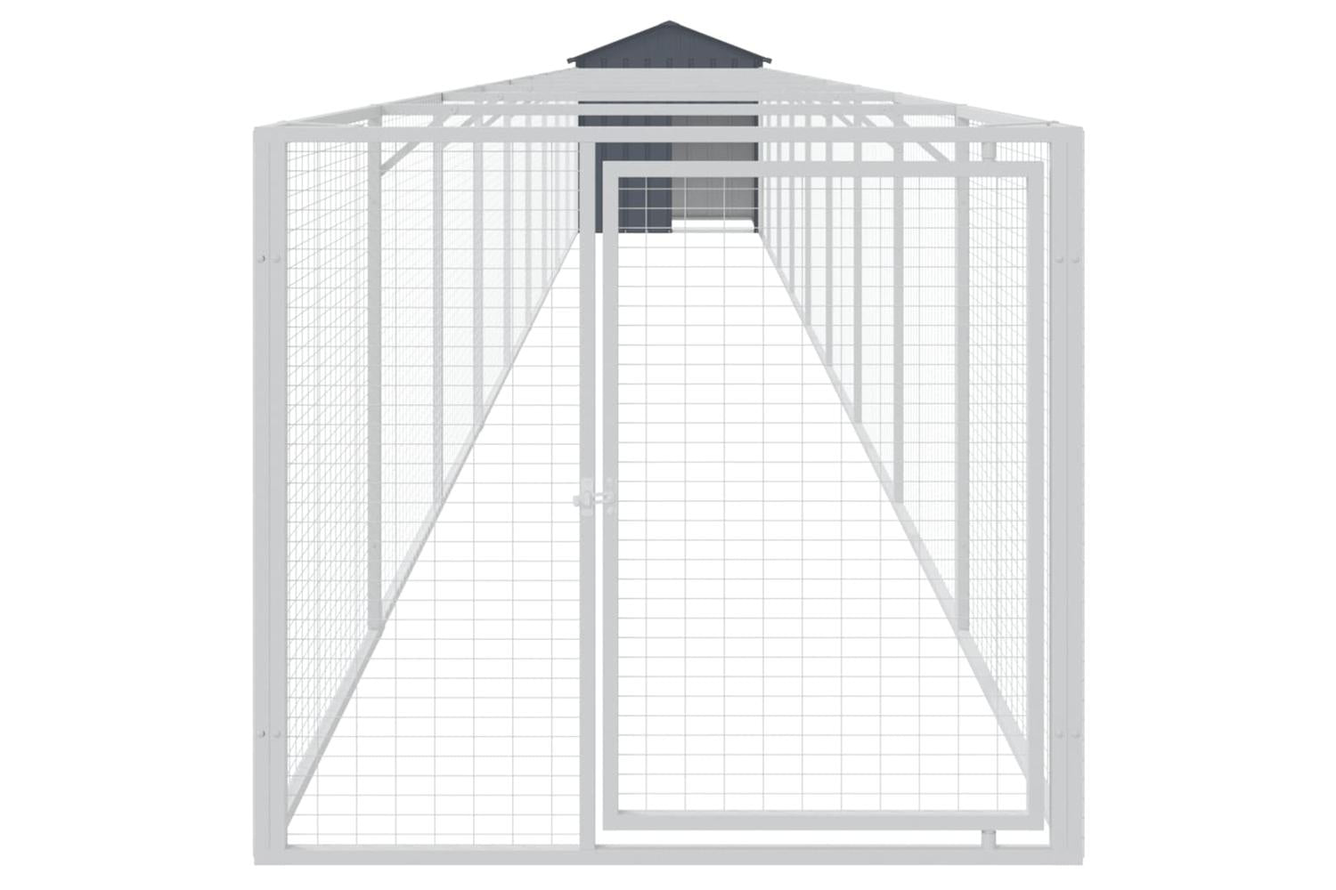 Vidaxl Dog House With Roof Anthracite 117x1017x123 Cm Galvanised Steel-3
