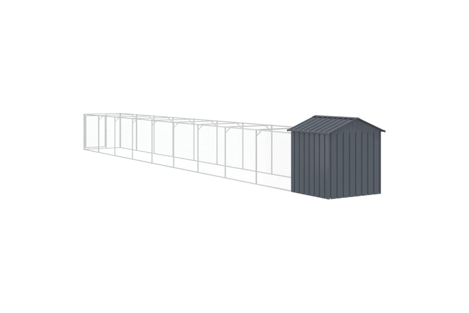 Vidaxl Dog House With Roof Anthracite 117x1017x123 Cm Galvanised Steel-5