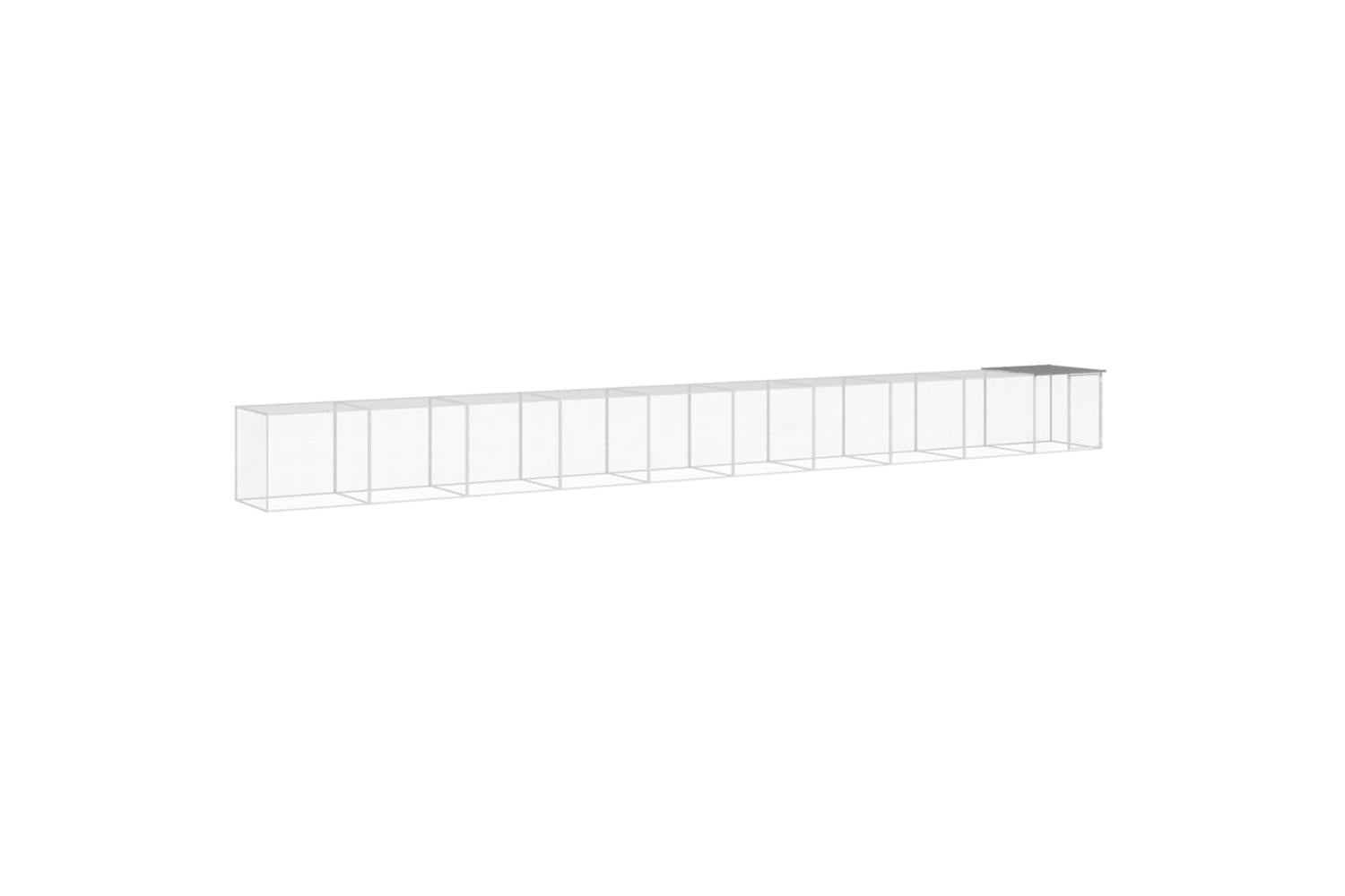 Vidaxl Chicken Cage With Roof Light Grey 1003x98x90 Cm Galvanised Steel-2