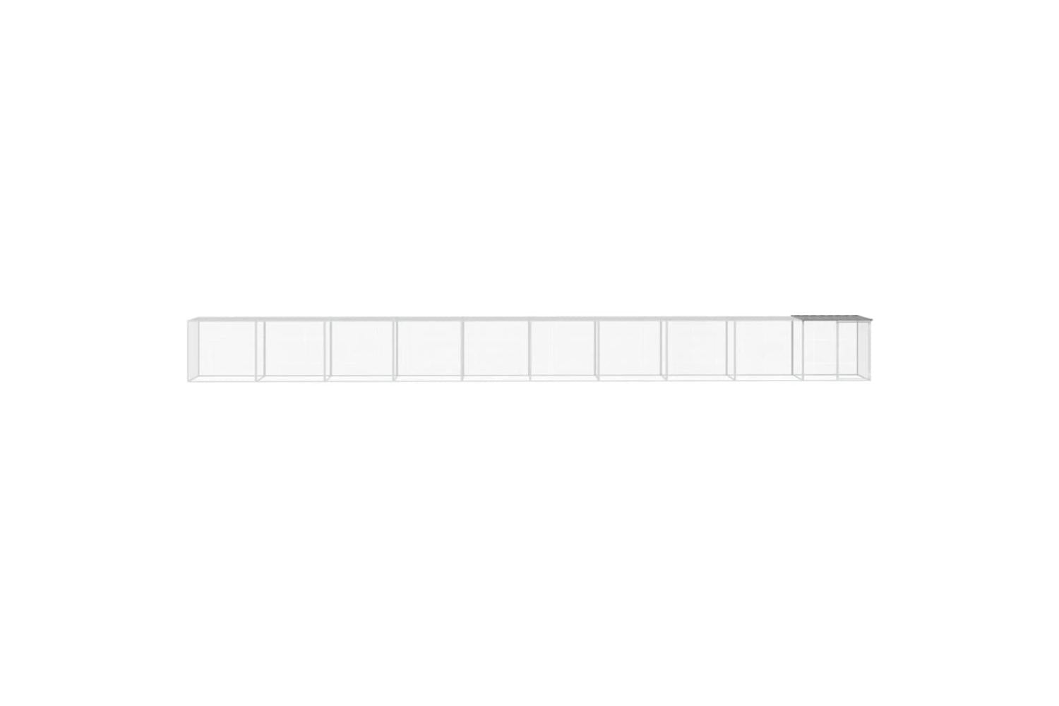 Vidaxl Chicken Cage With Roof Light Grey 1003x98x90 Cm Galvanised Steel-3
