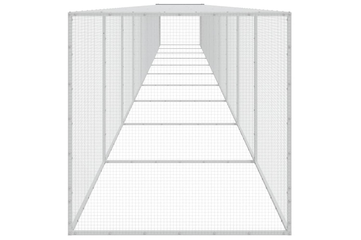 Vidaxl Chicken Cage With Roof Light Grey 1003x98x90 Cm Galvanised Steel-4