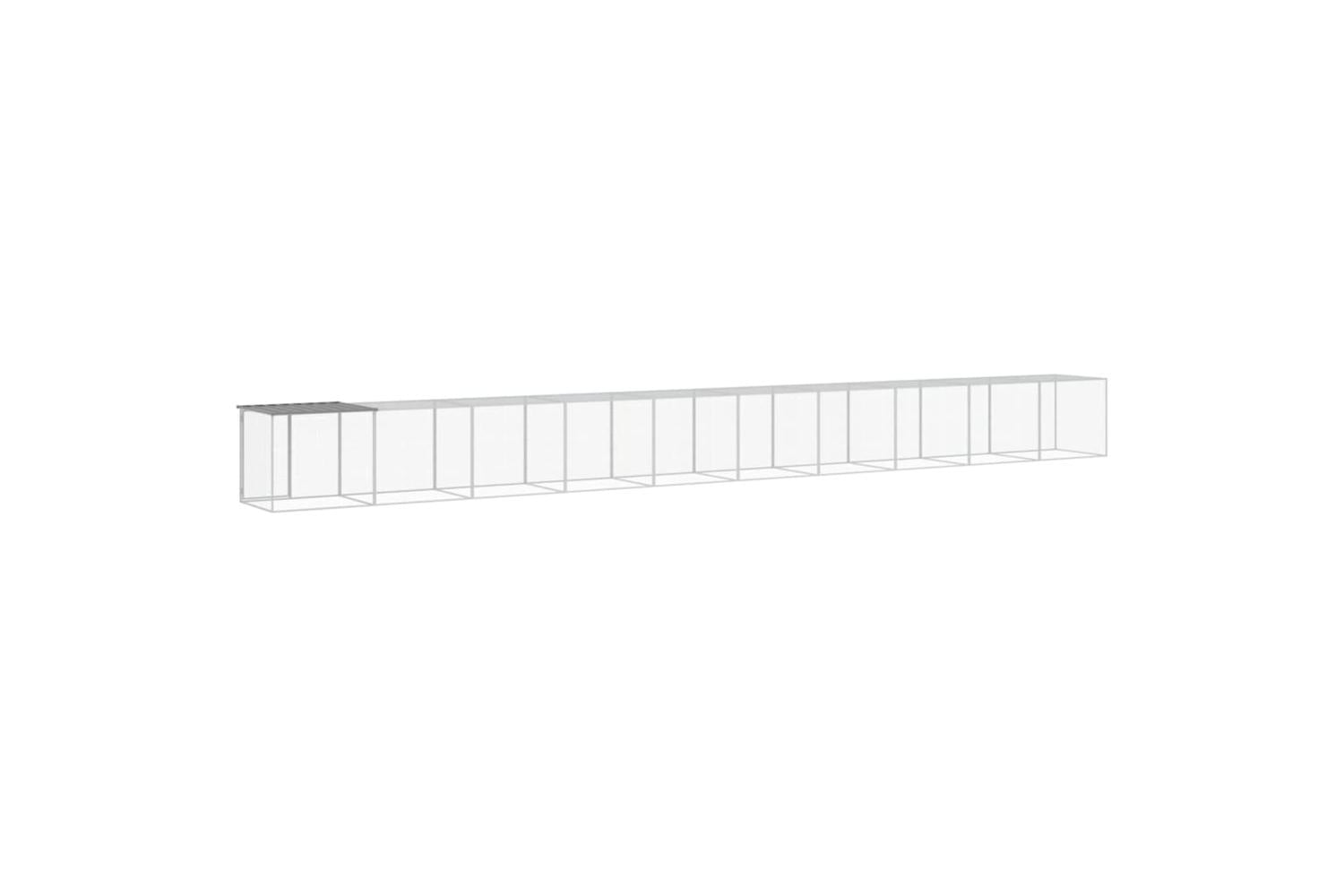Vidaxl Chicken Cage With Roof Light Grey 1003x98x90 Cm Galvanised Steel-5