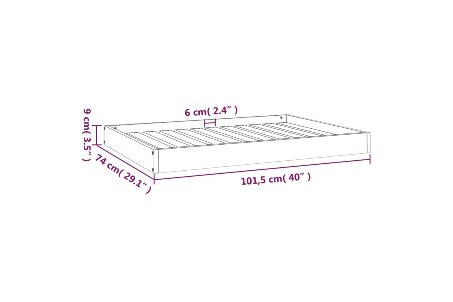 Vidaxl Dog Bed 1015x74x9 Cm Solid Wood Pine-8