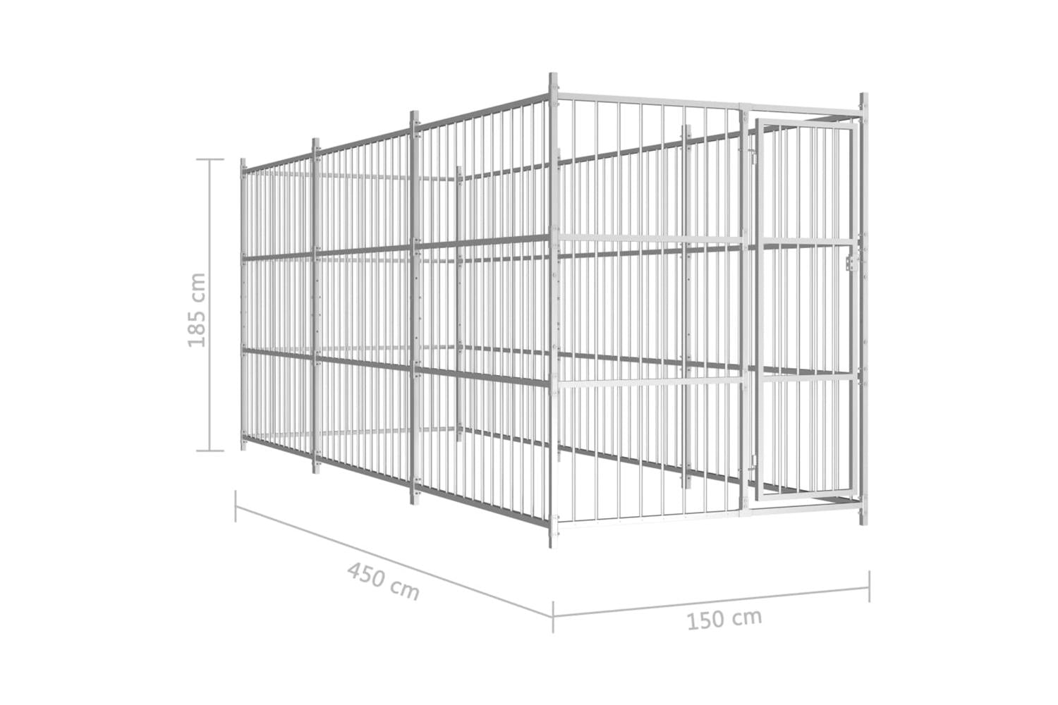 Vidaxl Outdoor Dog Kennel 450x150x185 Cm-5