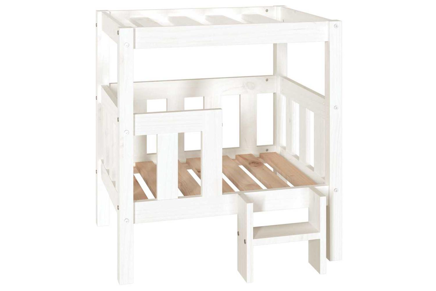 Vidaxl Dog Bed White 655x505x70 Cm Solid Wood Pine-2